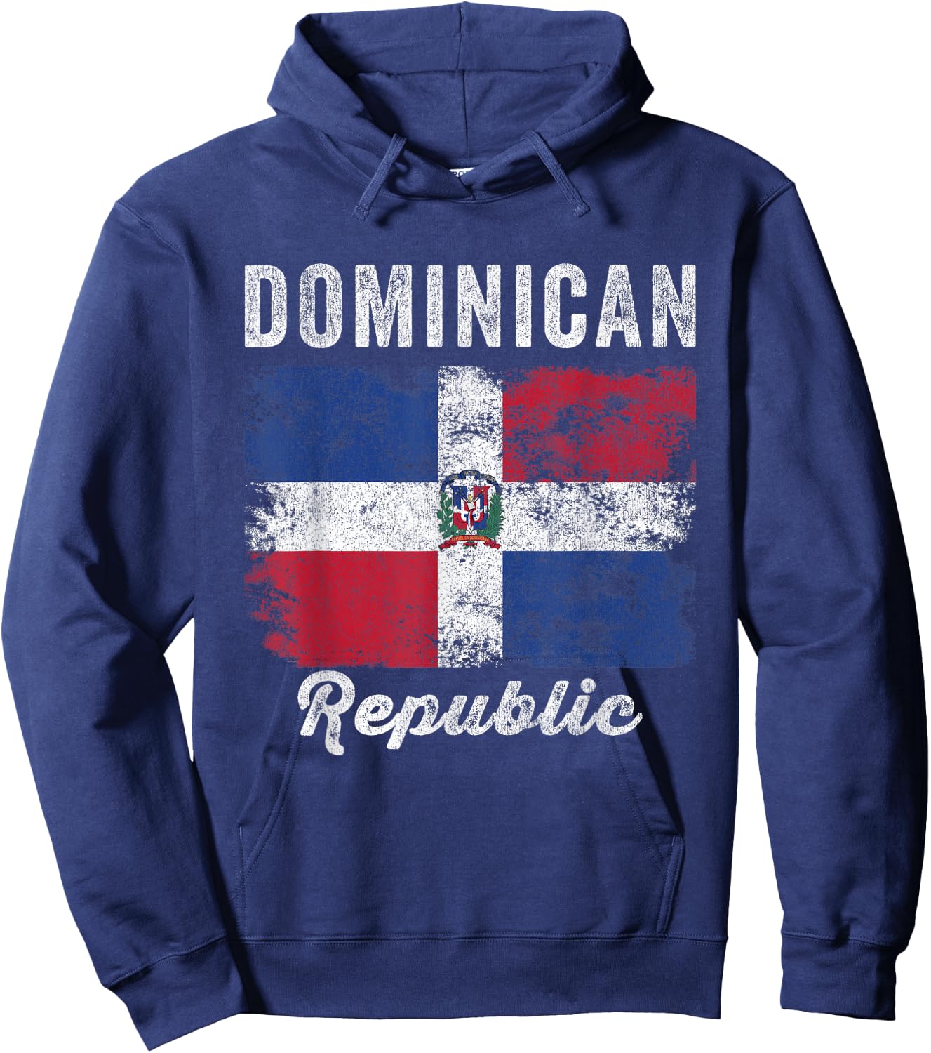 Dominican Republic Flag Vintage - Men Women - Dominican Flag Hoodie - Hoodie | Navy