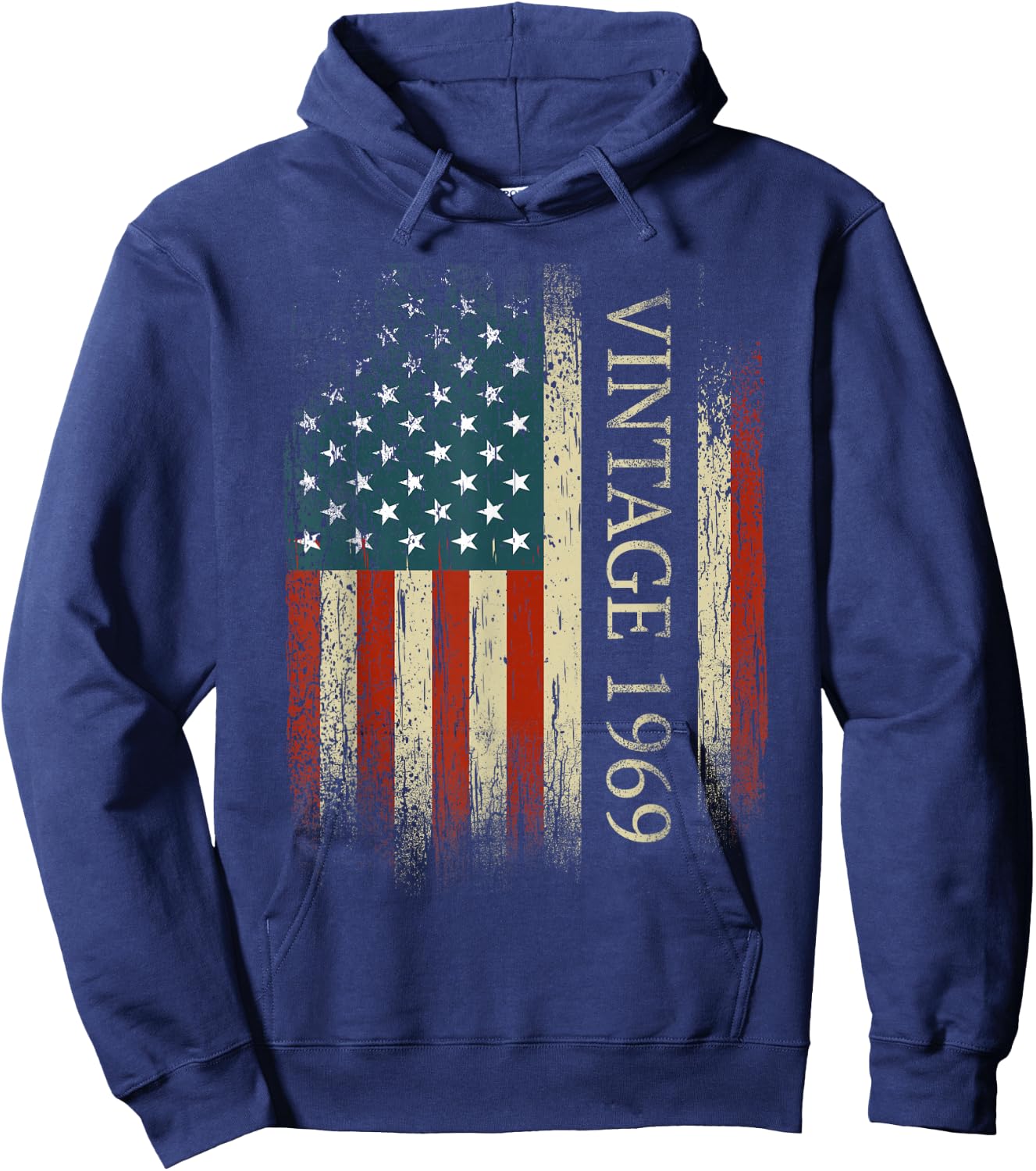 56th Birthday Vintage 1969 Usa Flag 56 Year Old Gifts Bday Hoodie - Hoodie | Navy