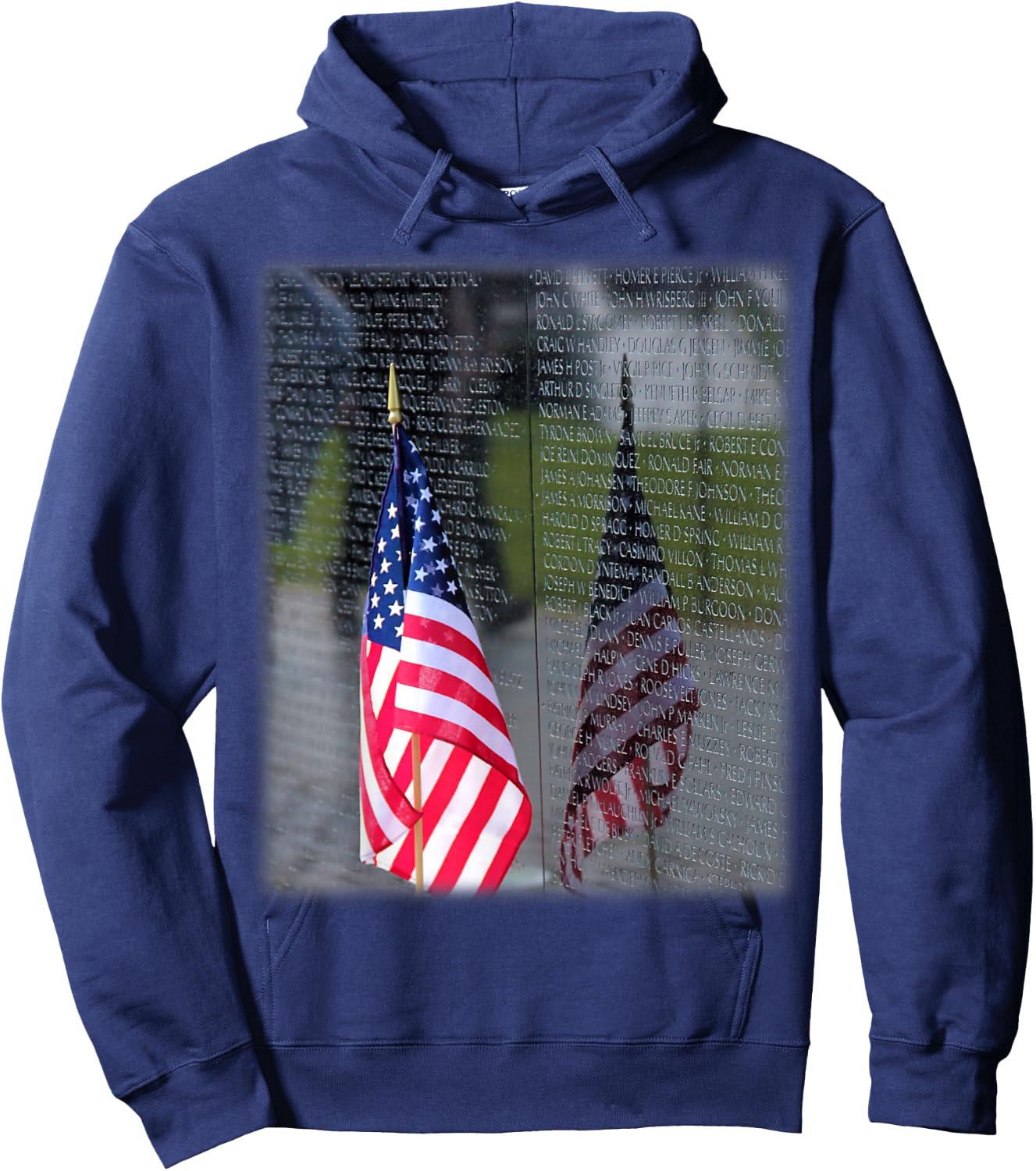 Vietnam Veterans Memorial Wall, Washington Hoodie - Hoodie | Navy