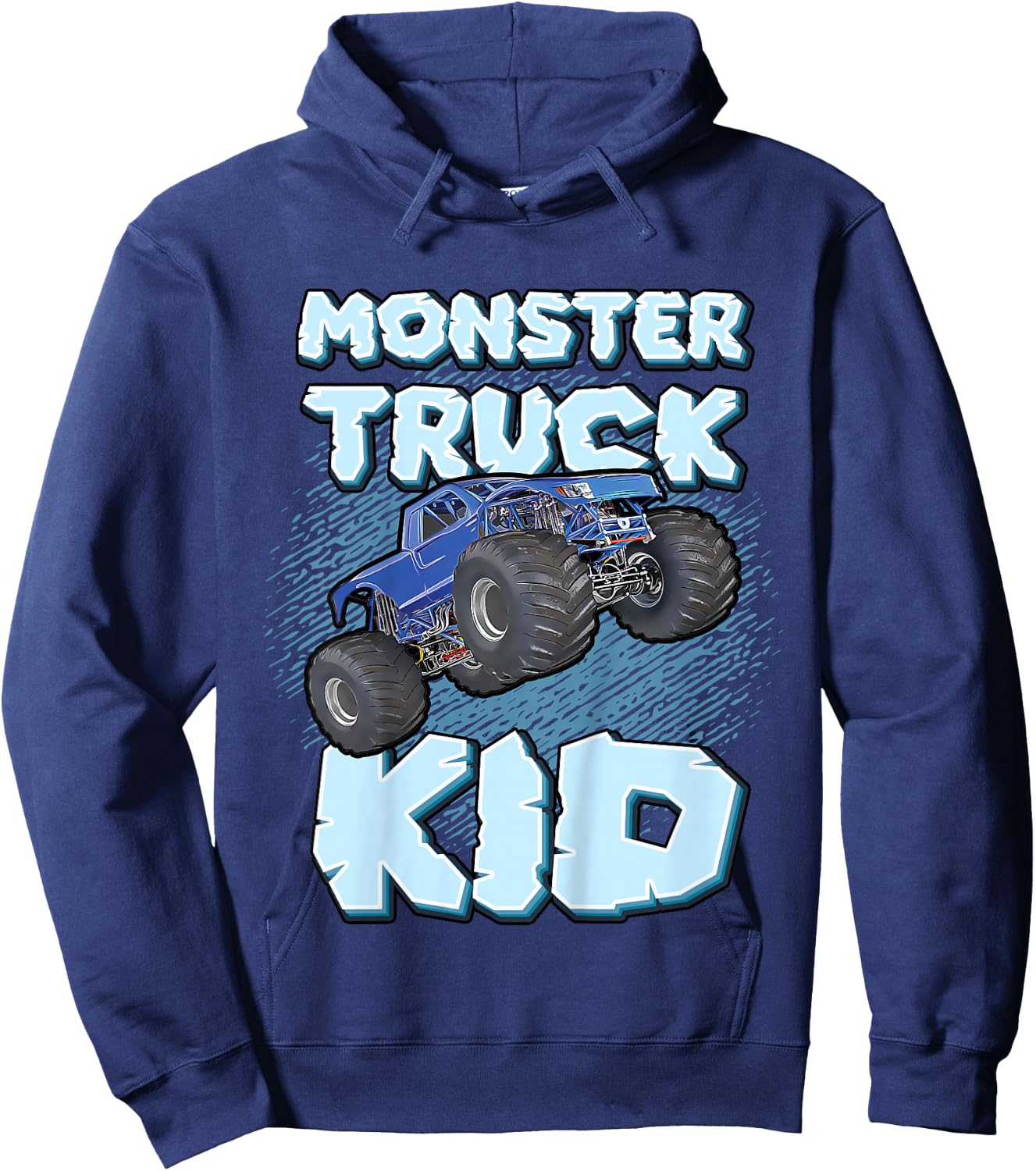 Kids Monster Truck Kid For Child Children Fun Funny Monster Truck Hoodie - Hoodie | Navy