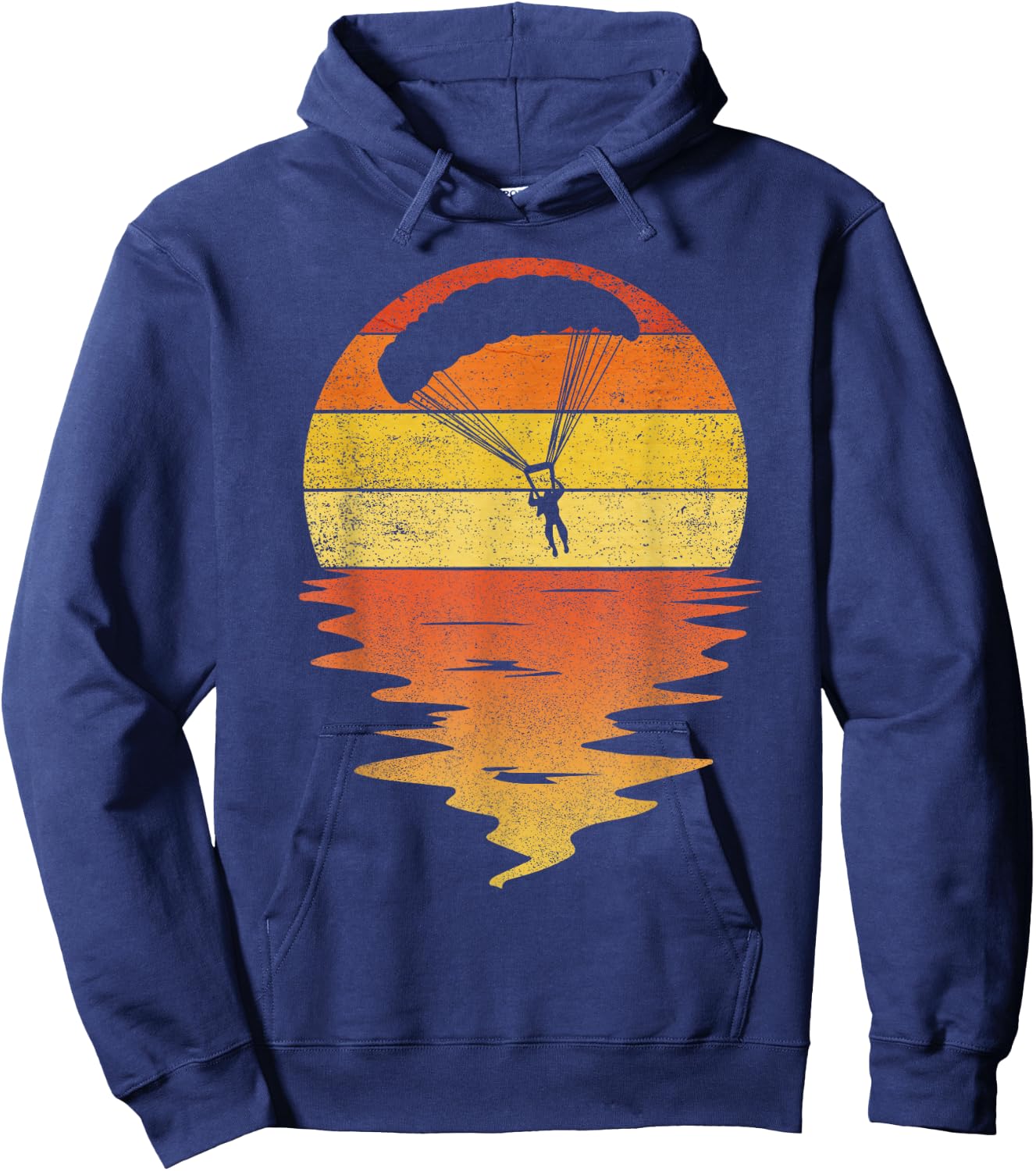 Paragliding shirt retro sunset 70s vintage Paragliding Hoodie - Hoodie | Navy