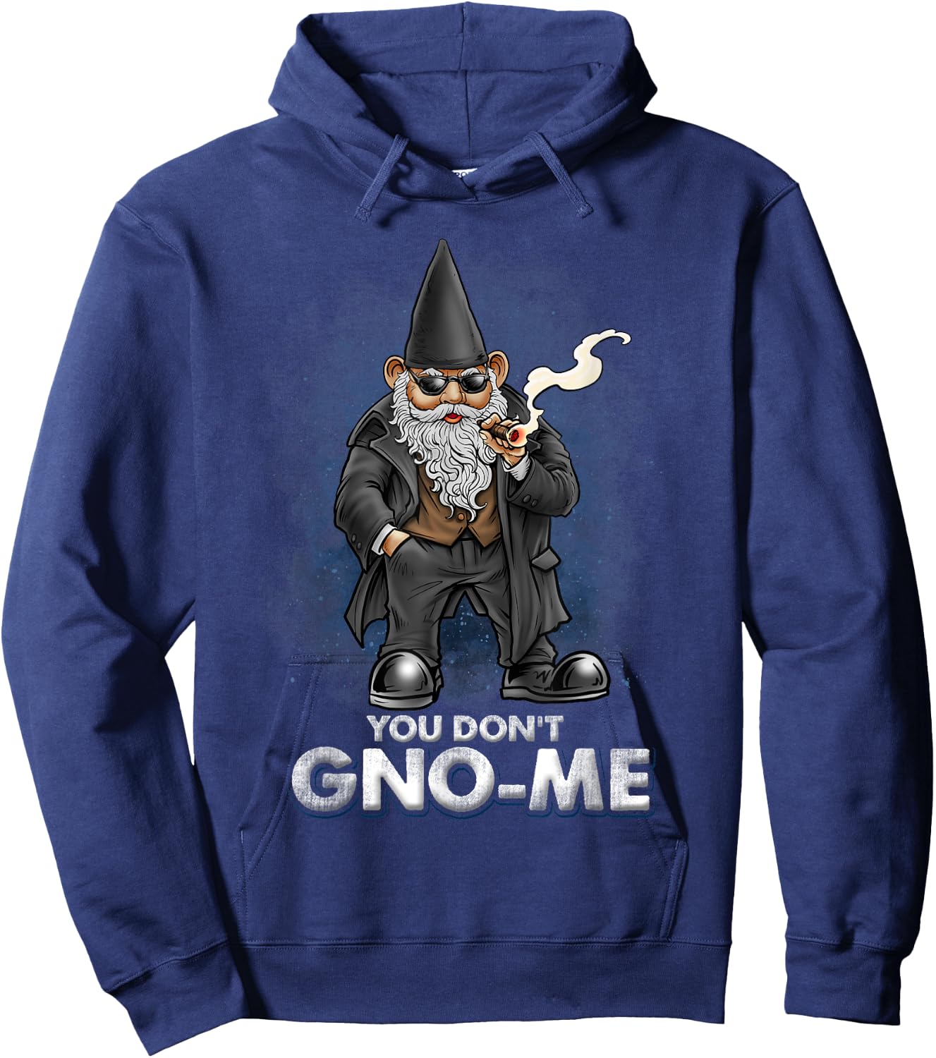 Funny Garden Gnome Mobster Gangster You Don't GNO-ME Hoodie - Hoodie | Navy