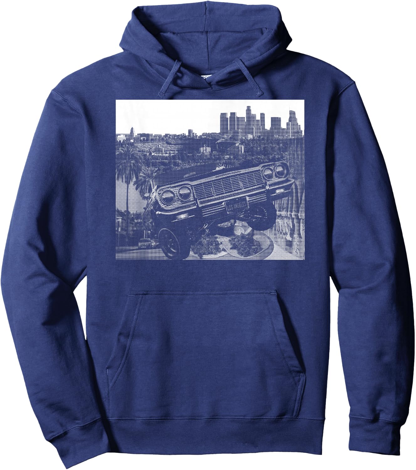 Los Angeles Skyline California Latino Elysian Mexican Cholo Hoodie - Hoodie | Navy