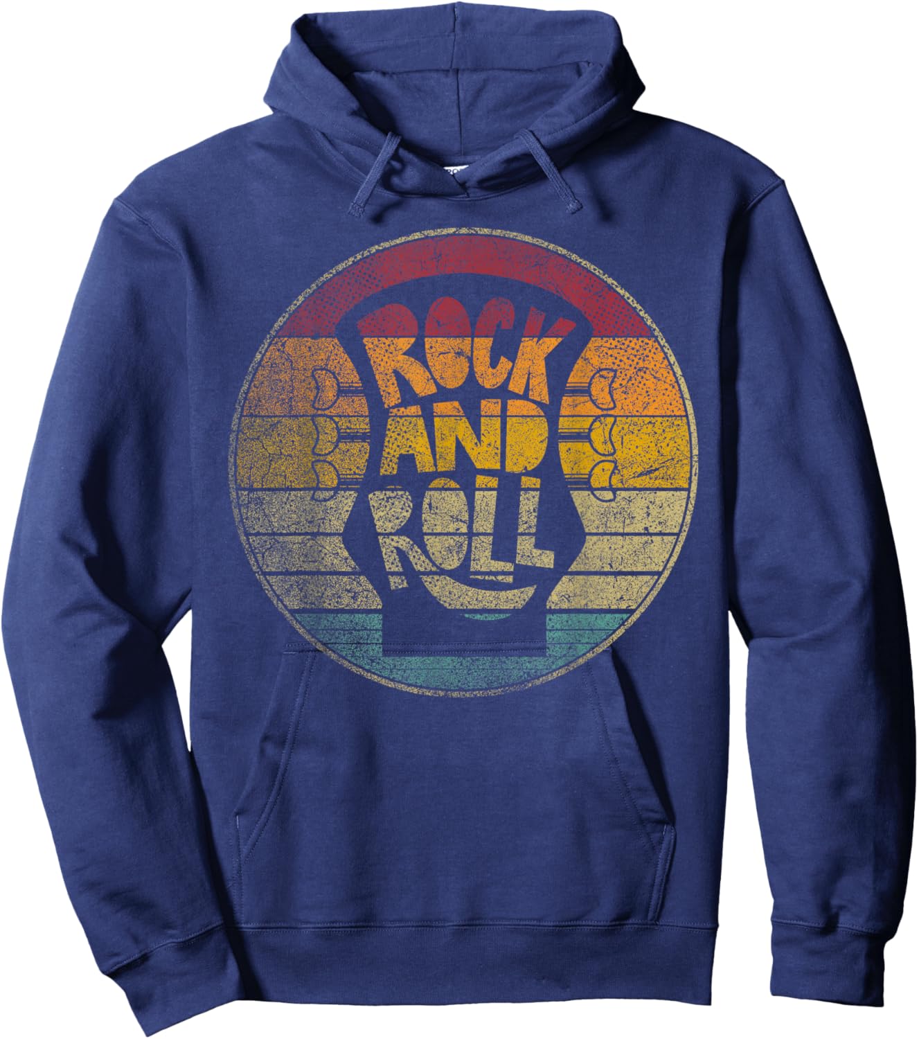 Guitar Rock and Roll Vintage Retro Style Musician Music Gift Hoodie - Hoodie | Navy