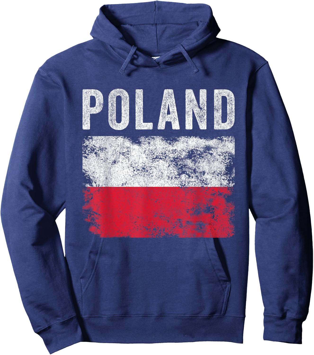 Poland Flag Distressed - Men Women Kids - Polish Flag Hoodie - Hoodie | Navy