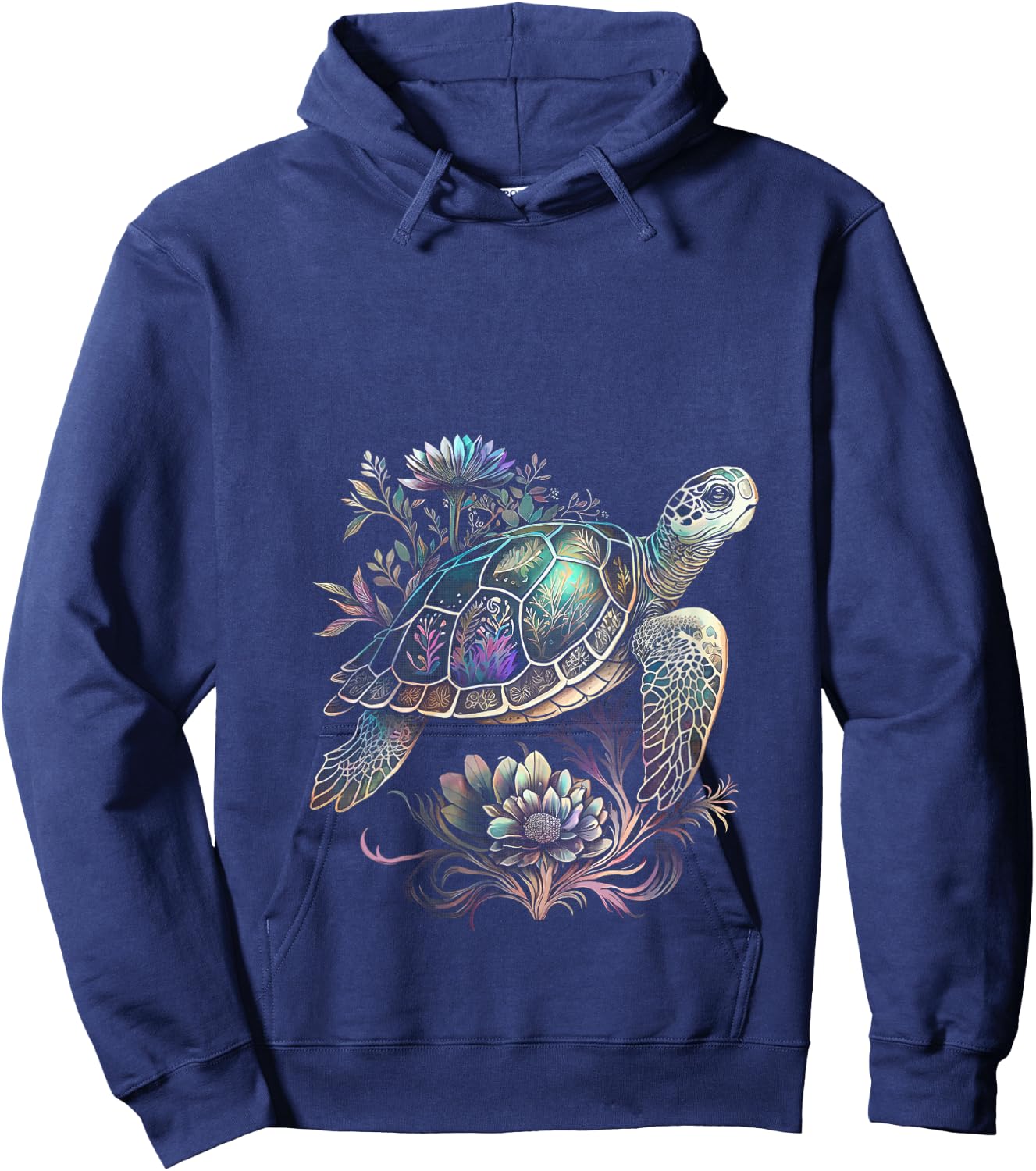 Sea Turtle Beach Lover Ocean Animal Graphic Novelty V-Neck Hoodie - Hoodie | Navy
