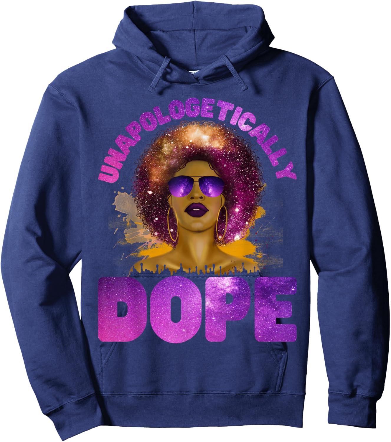Unapologetically Dope of Color - Afro Black pride Hoodie - Hoodie | Navy