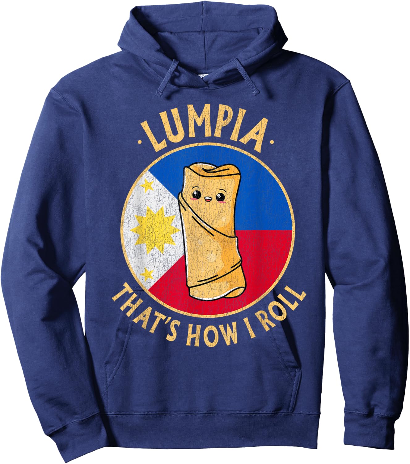 Filipino Lumpia Cute Kawaii Philippines Food Filipino Pride Hoodie - Hoodie | Navy