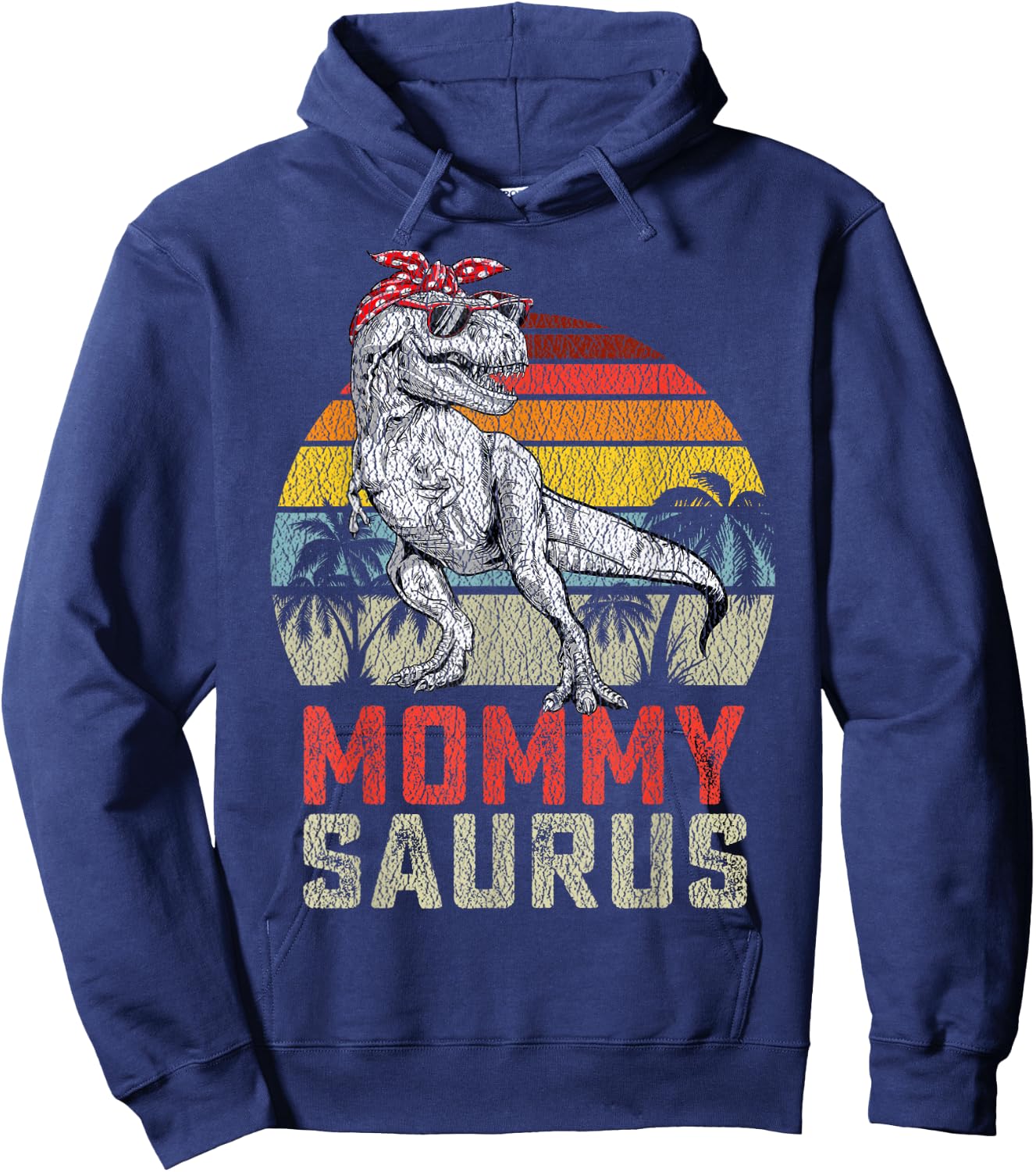 Mommysaurus T Rex Dinosaur Mommy Saurus Family Matching Hoodie - Hoodie | Navy
