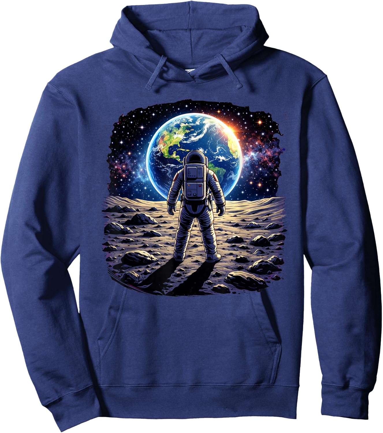 Astronaut Moon Earth Space Exploration Hoodie - Hoodie | Navy