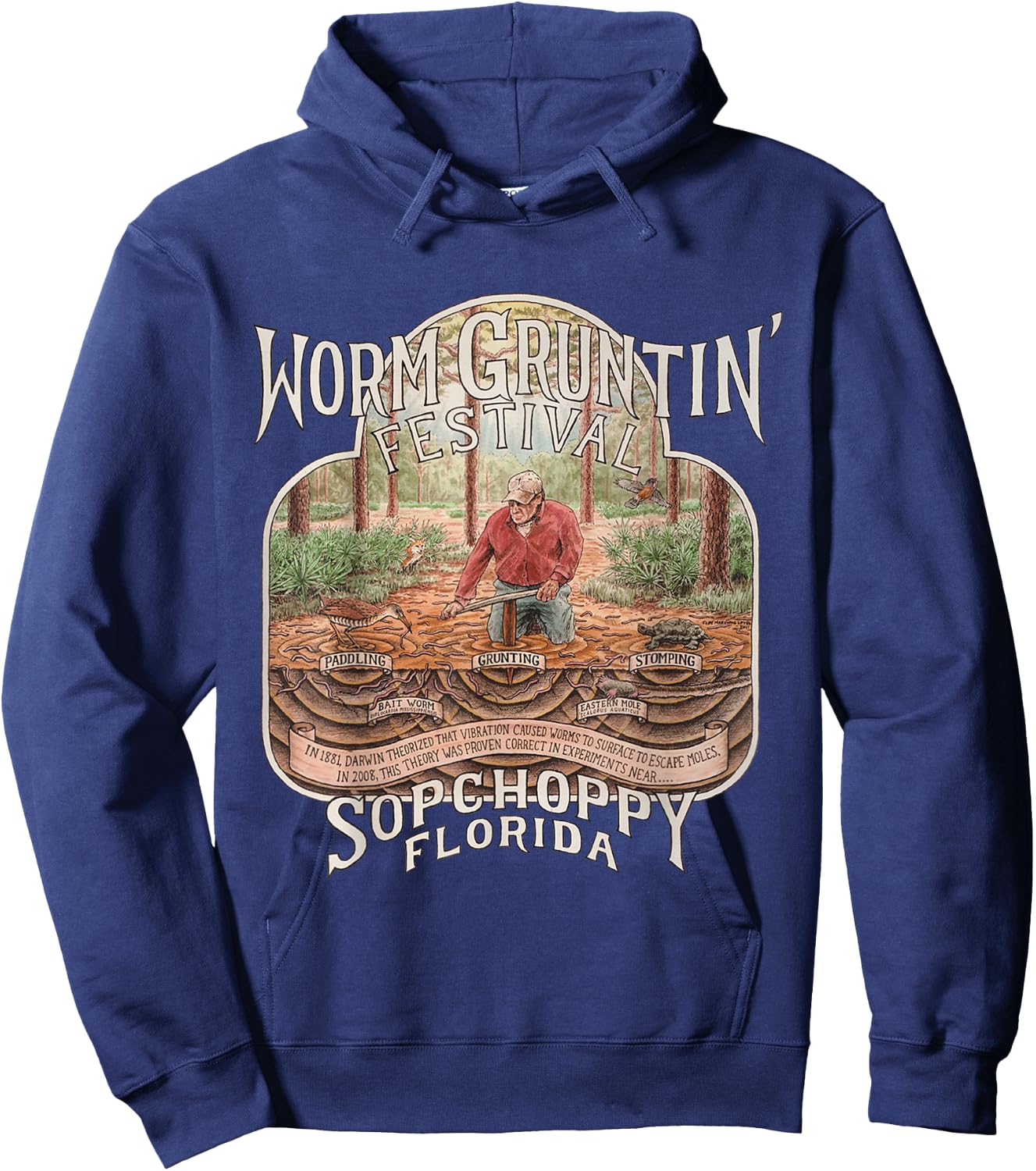 2011 Sopchoppy Worm Grunting Festival Hoodie - Hoodie | Navy