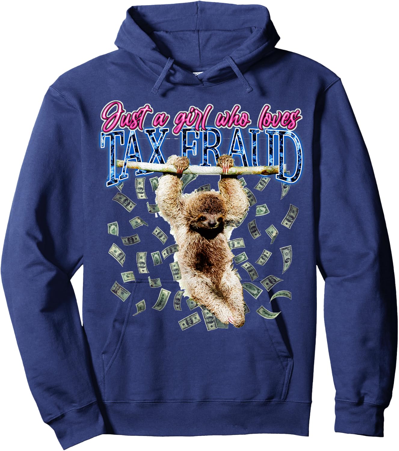Just A Girl Who Loves Tax Fraud Vintage Bootleg Rap 90s Hoodie - Hoodie | Navy
