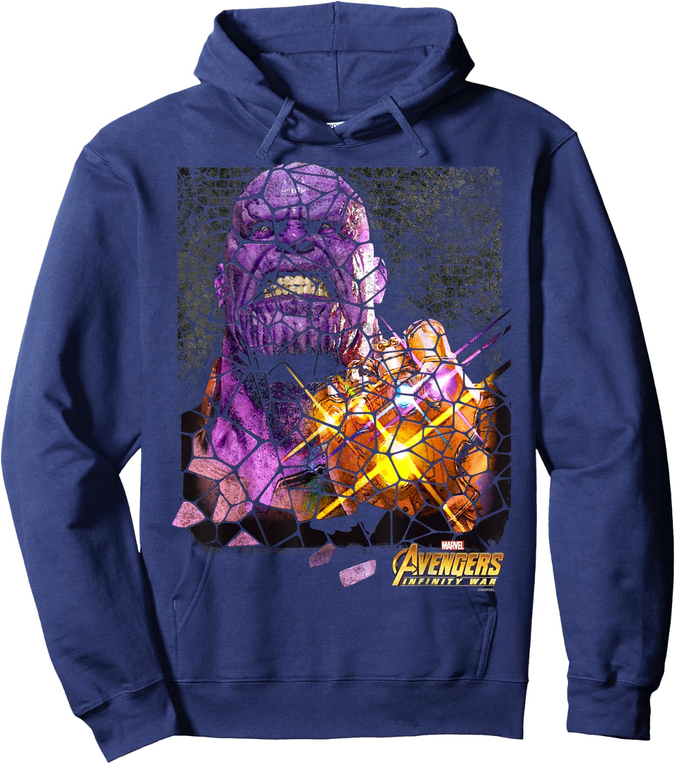 Marvel Infinity War Thanos Stained Glass Graphic Hoodie - Hoodie | Navy