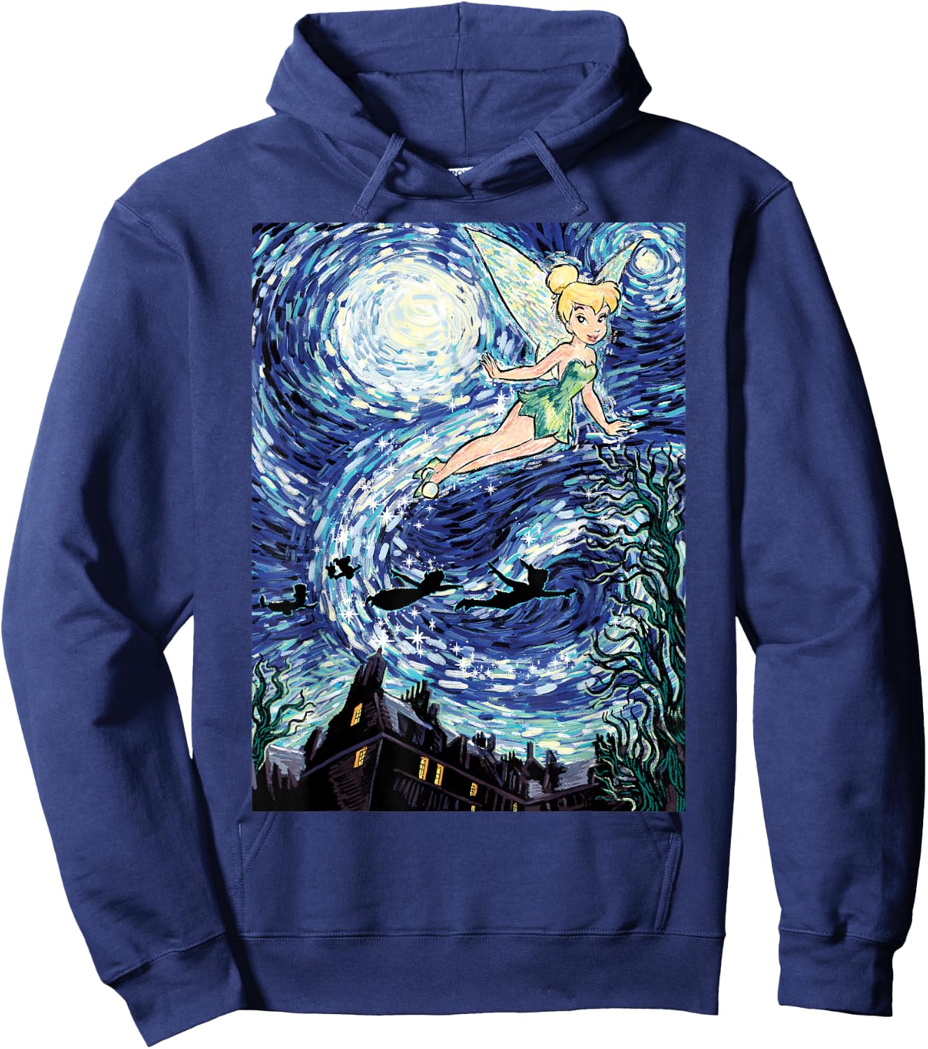 Disney Peter Pan Tinker Bell Starry Night Portrait Hoodie - Hoodie | Navy