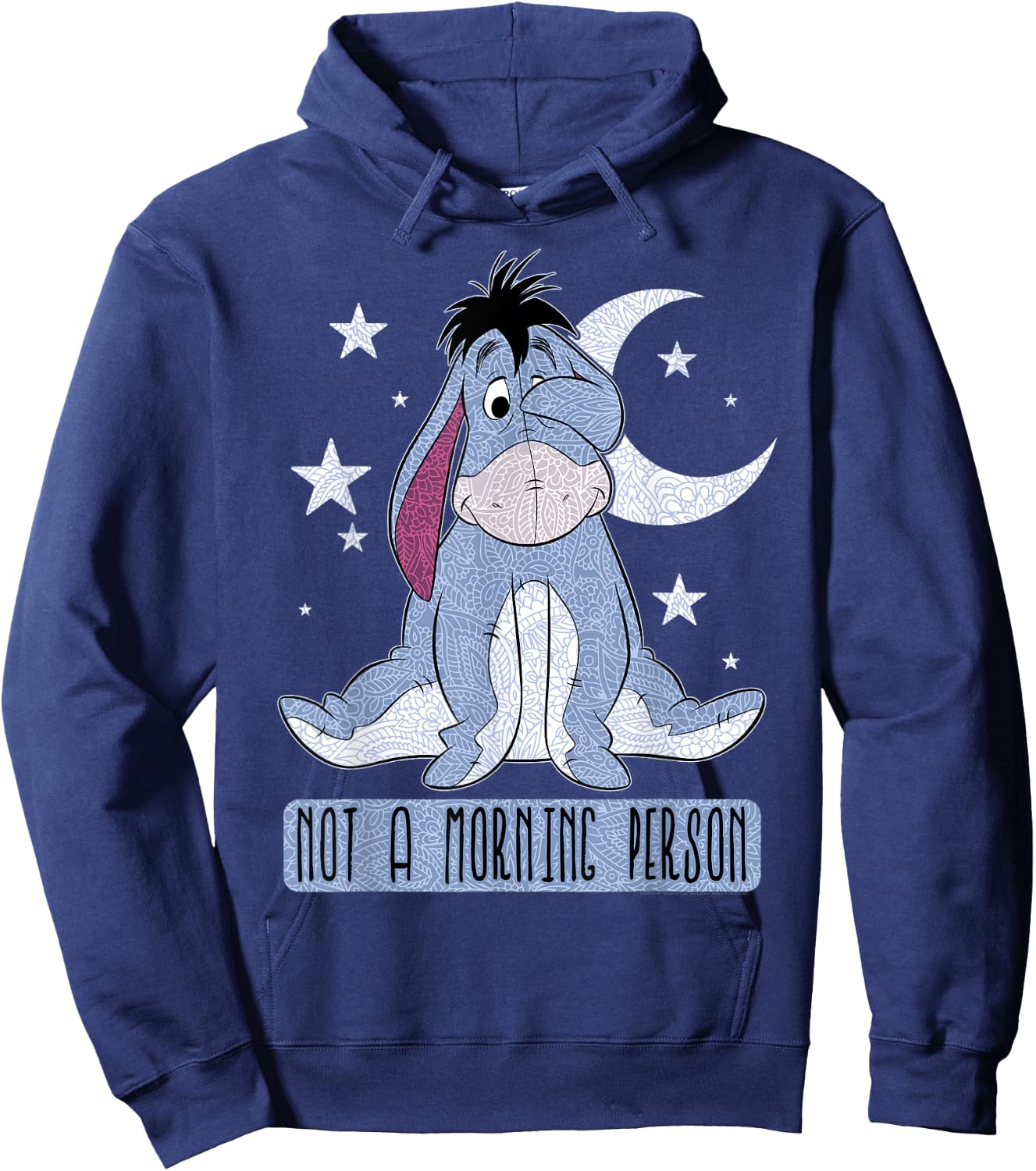 Disney Winnie The Pooh Eeyore Not A Morning Person Short Sleeve Hoodie - Hoodie | Navy