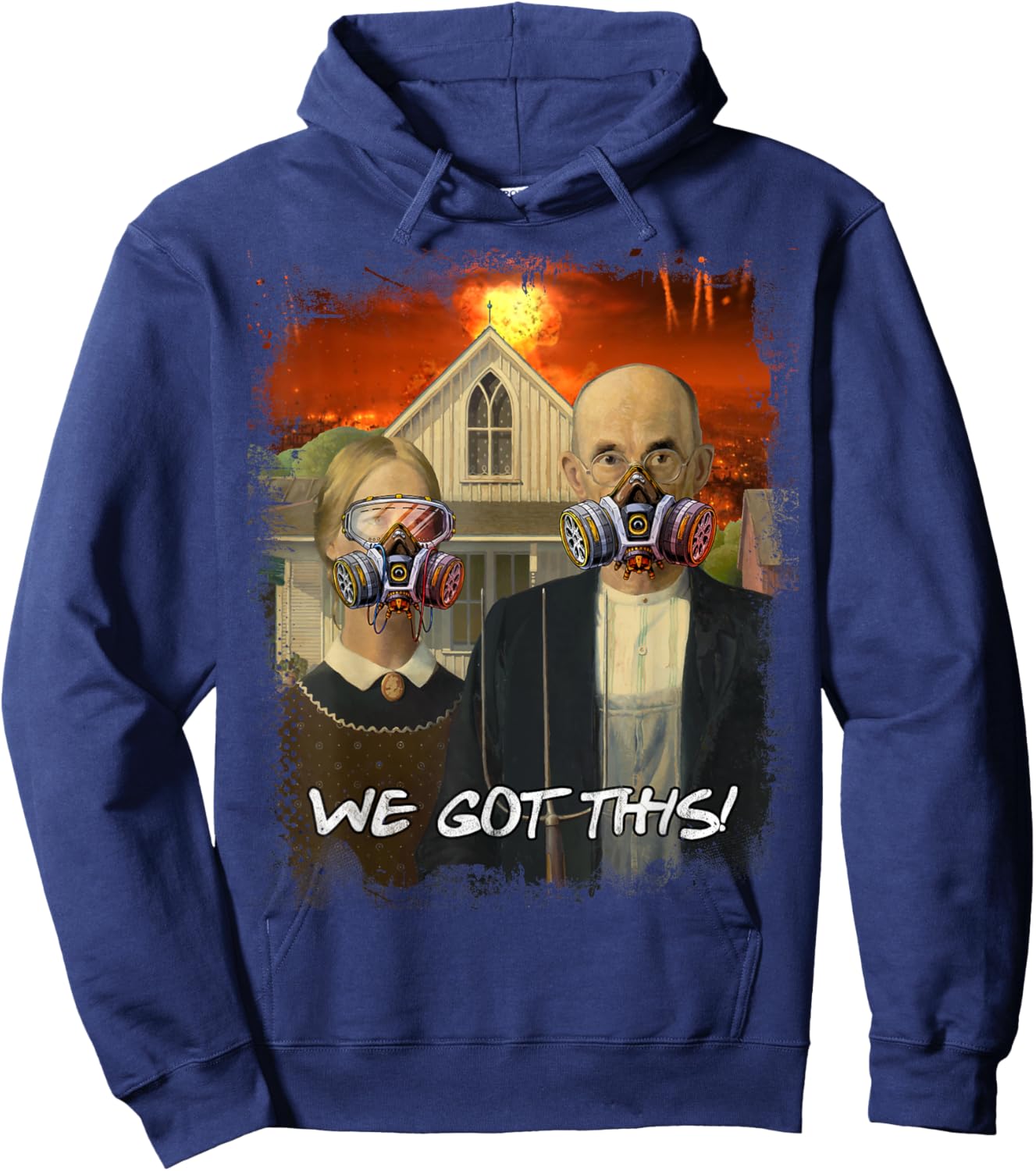 Preppers Gifts American Gothic Parody Doomsday Survival Gear Hoodie - Hoodie | Navy
