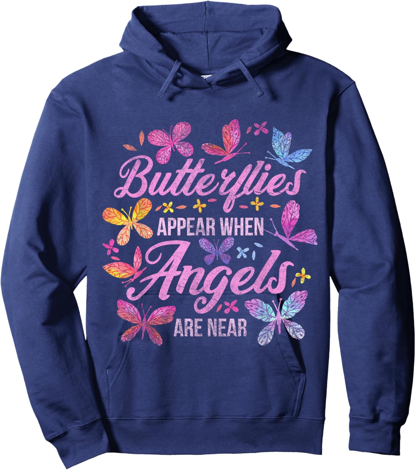 Butterflies Appear When Angels are Near Butterfly Hoodie - Hoodie | Navy
