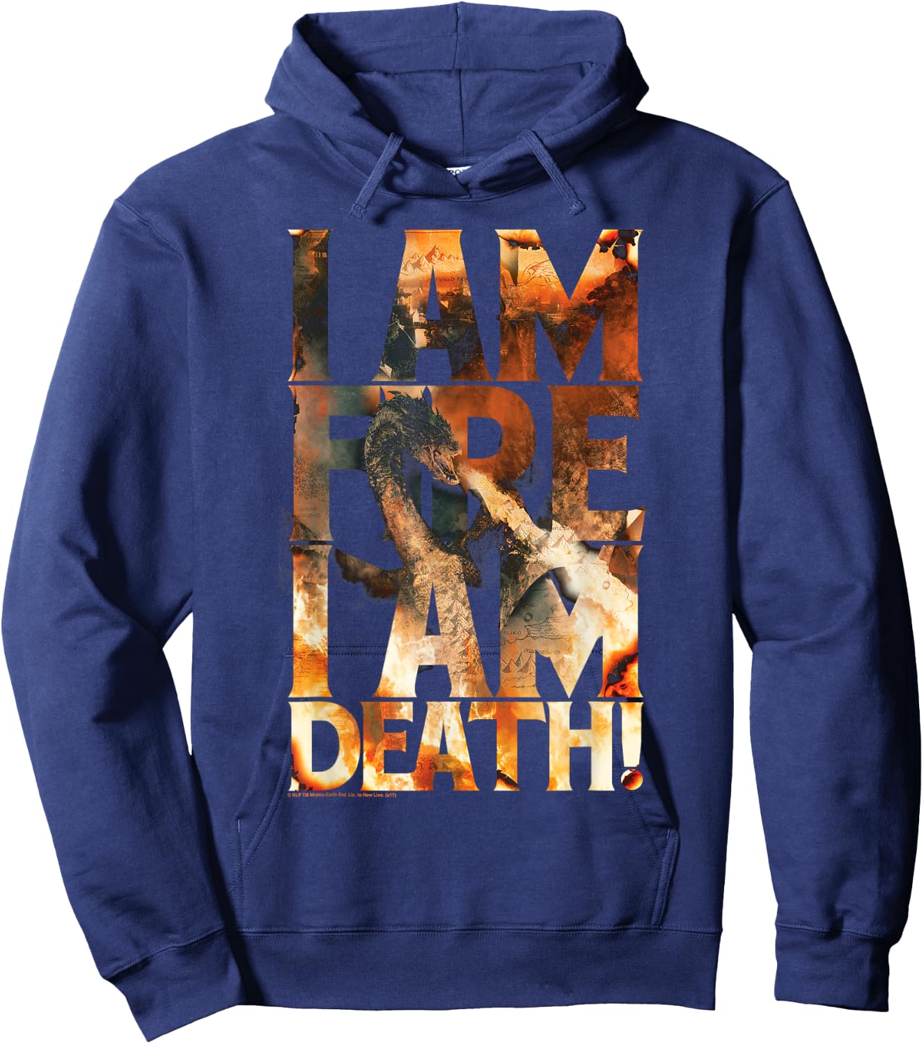 Hobbit Smaug I Am Fire Hoodie - Hoodie | Navy