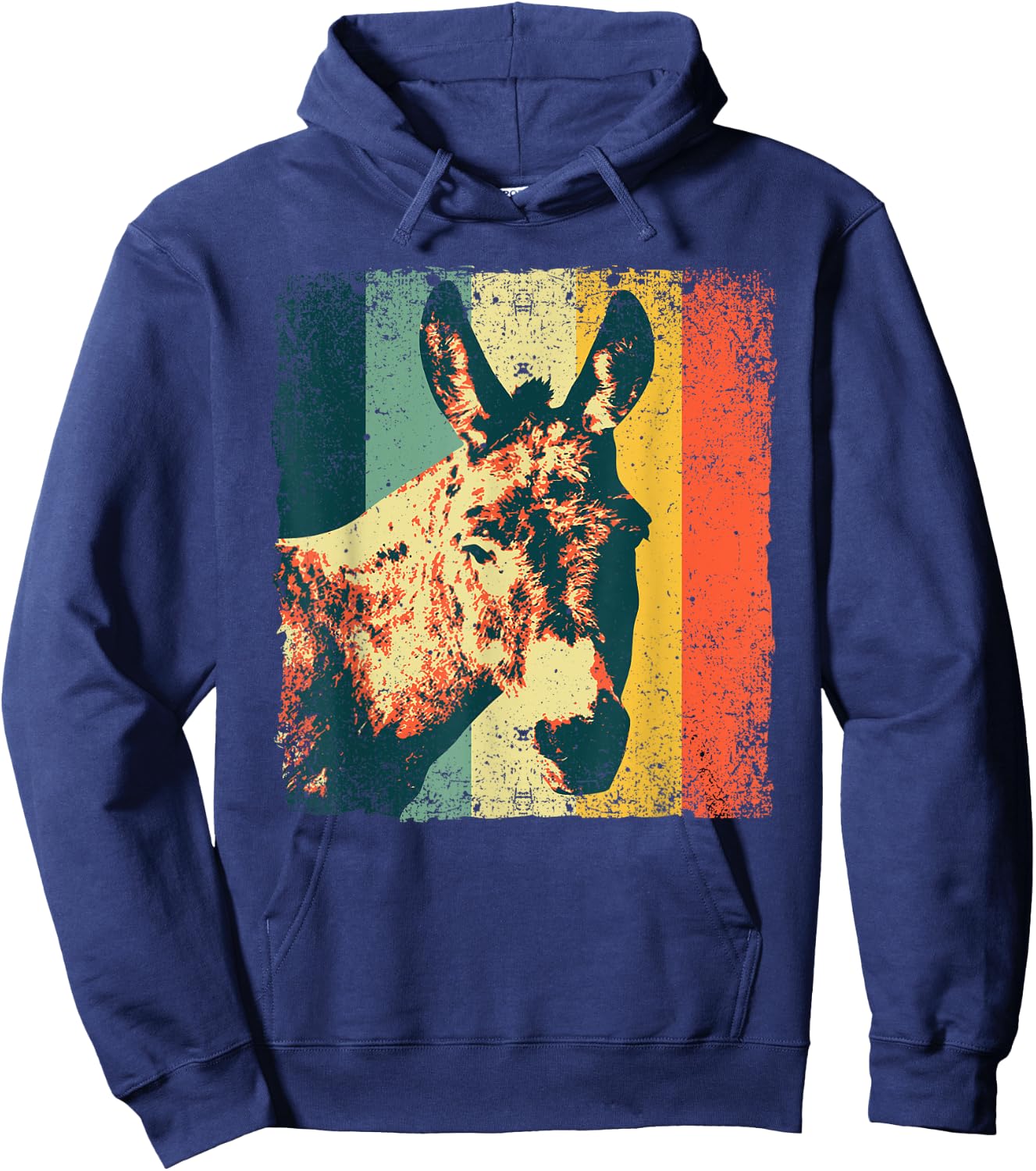 Funny Vintage Donkey Design Women Safari Mule Equine Hoodie - Hoodie | Navy