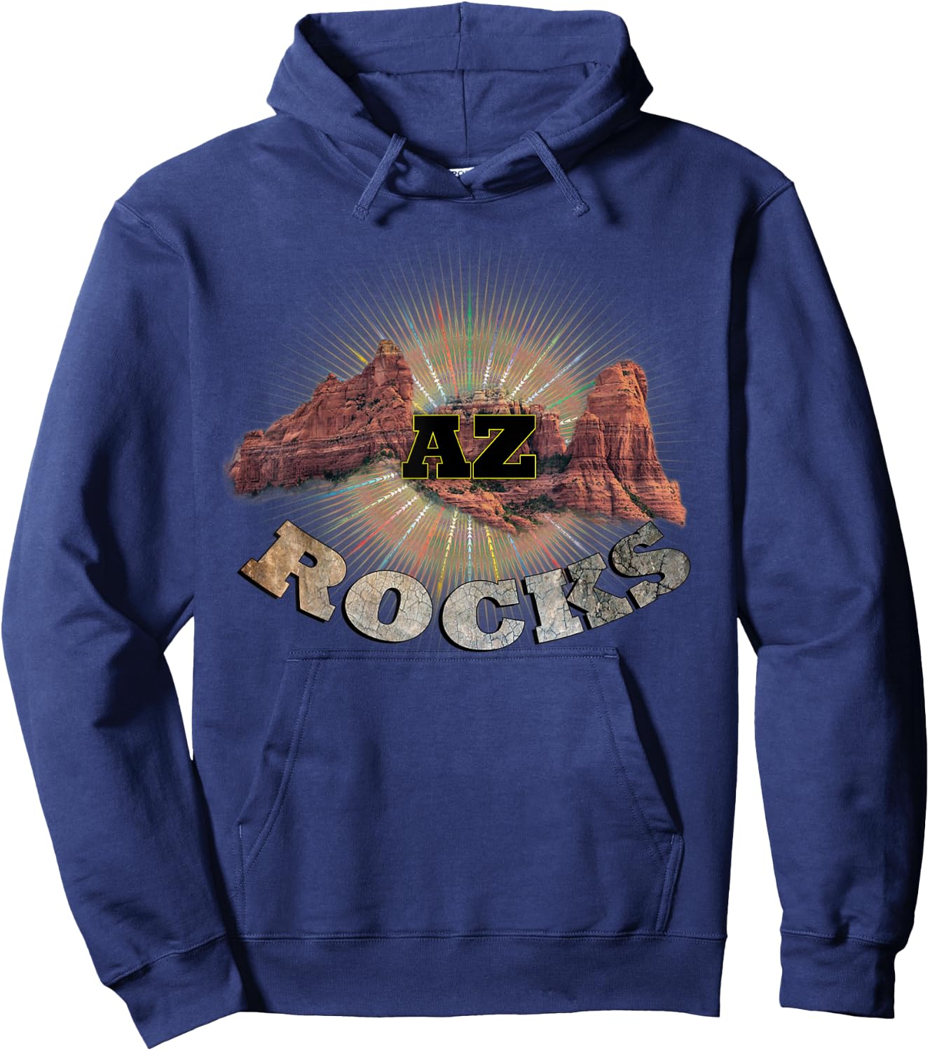 Backpacking Phoenix AZ Rocks Design Mountain Hiking Hoodie - Hoodie | Navy