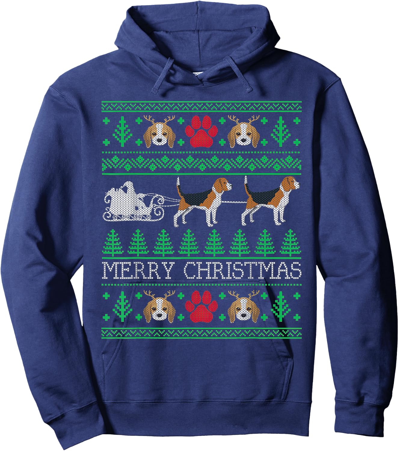 Christmas Beagle Dog Lovers Beagle Ugly Men Women Kids Hoodie - Hoodie | Navy