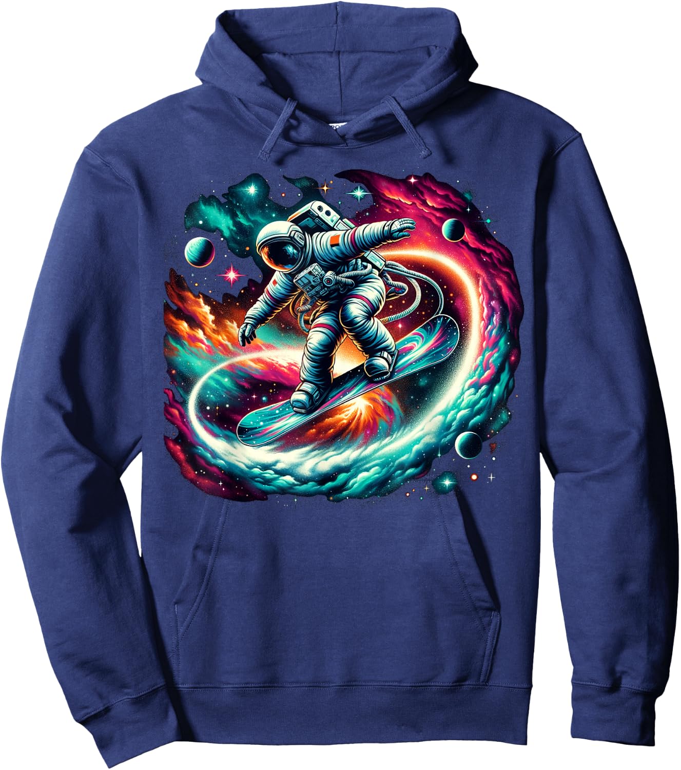 Snowboard on Snowboarder Astronaut Snowboarding Hoodie - Hoodie | Navy