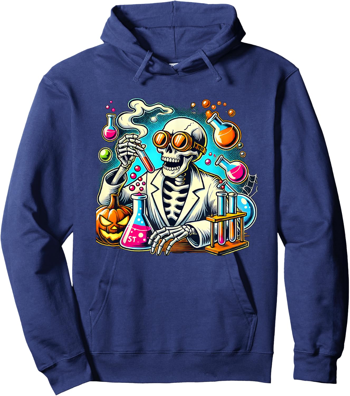 Halloween Skeleton Chemist Scientist Hoodie - Hoodie | Navy