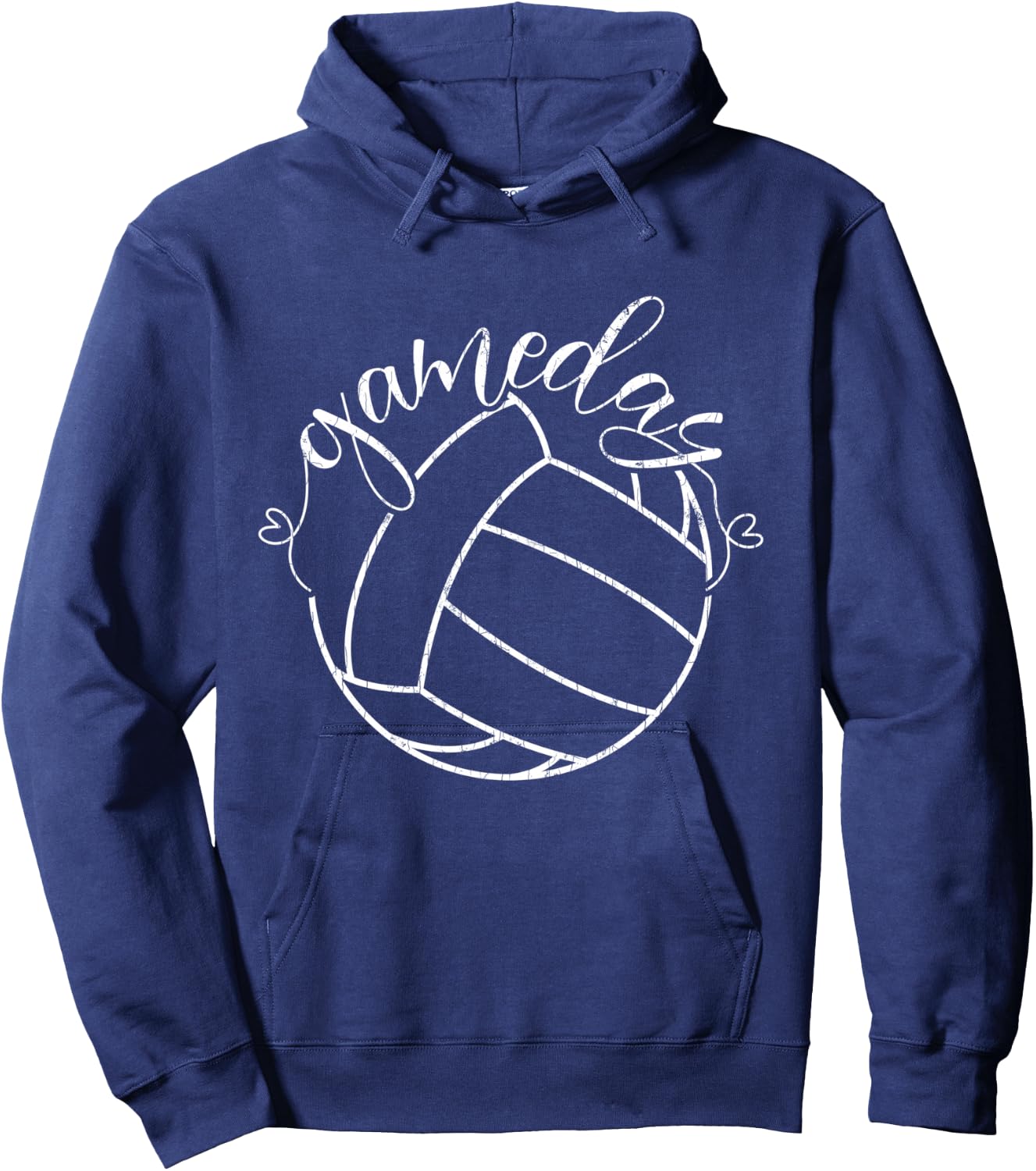 Game Day Volleyball Funny Graphic for Player Coach Hoodie - Hoodie | Navy