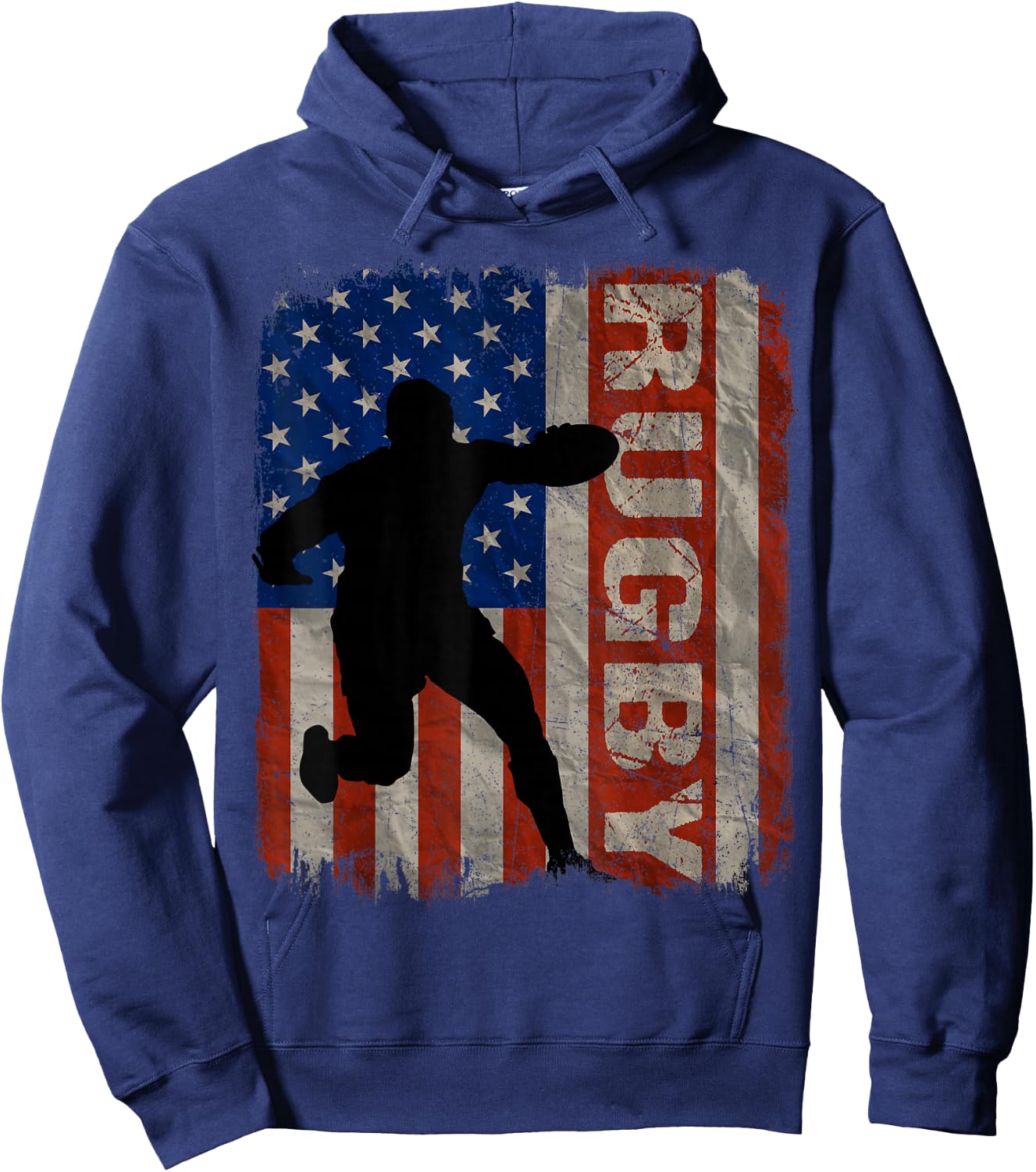 Rugby USA American Flag Vintage 4th Of July Gift Hoodie - Hoodie | Navy