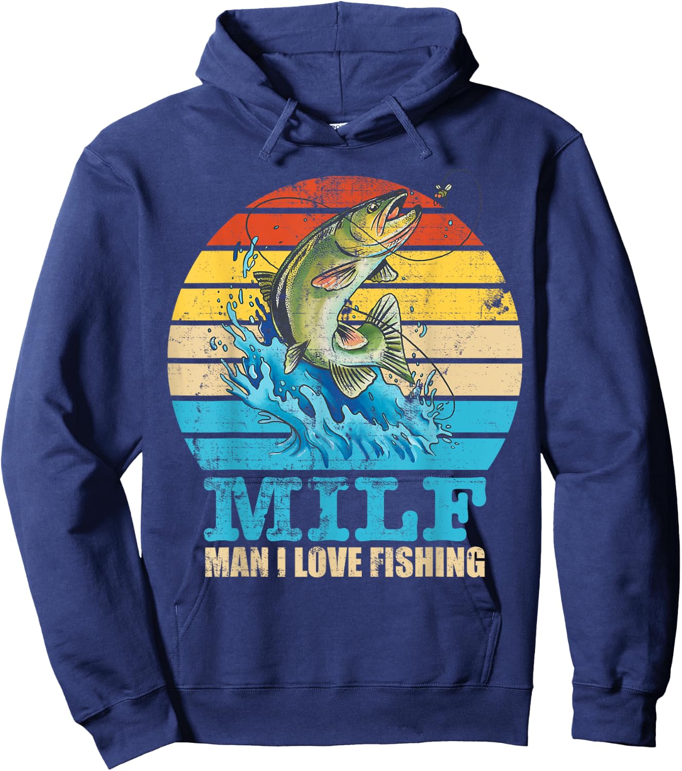 MILF-Man I Love Fishing Funny Saying Fishermen Men Women Hoodie - Hoodie | Navy