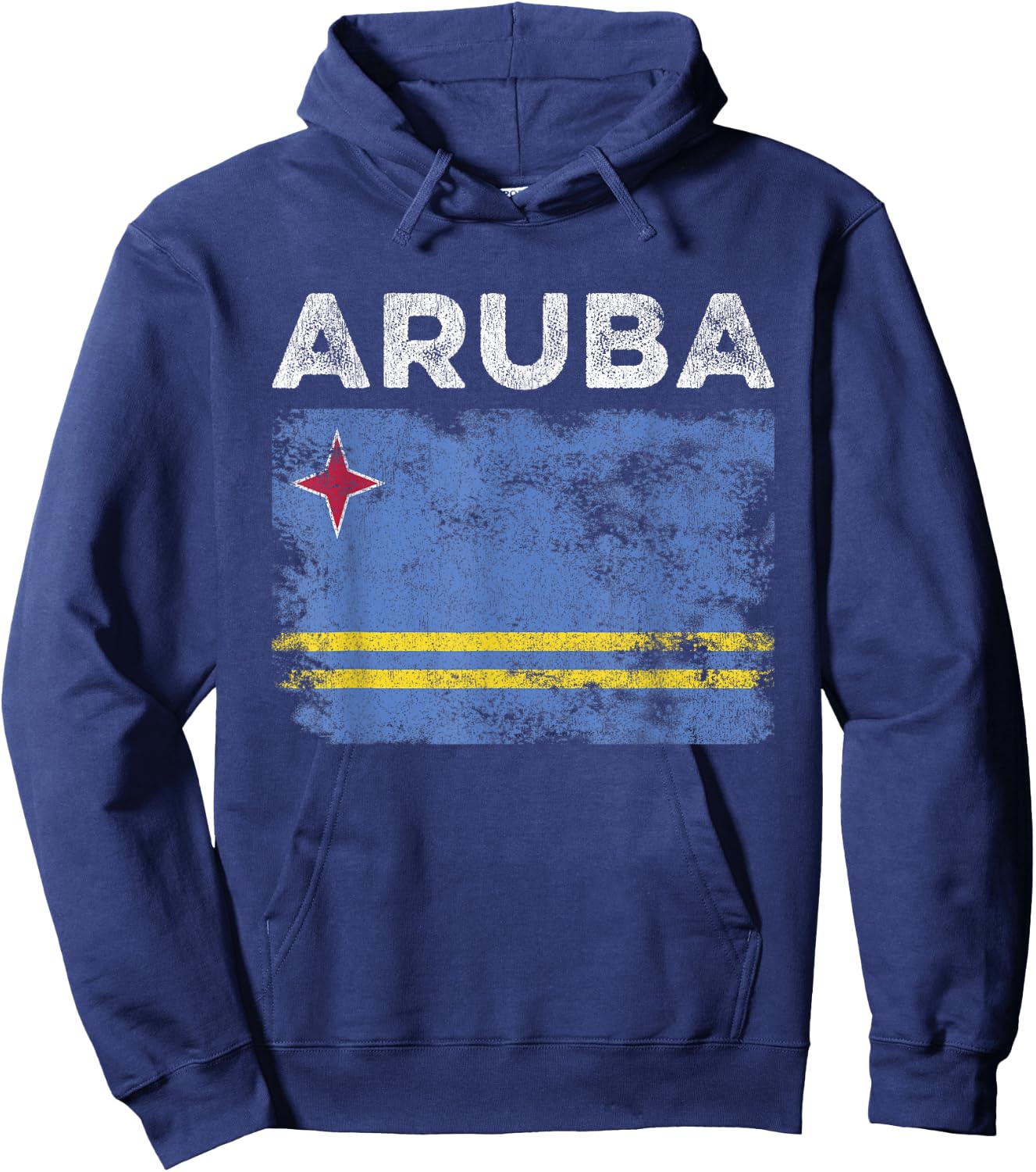 Aruba Flag Distressed - Men Women Kids - Aruban Flag Hoodie - Hoodie | Navy