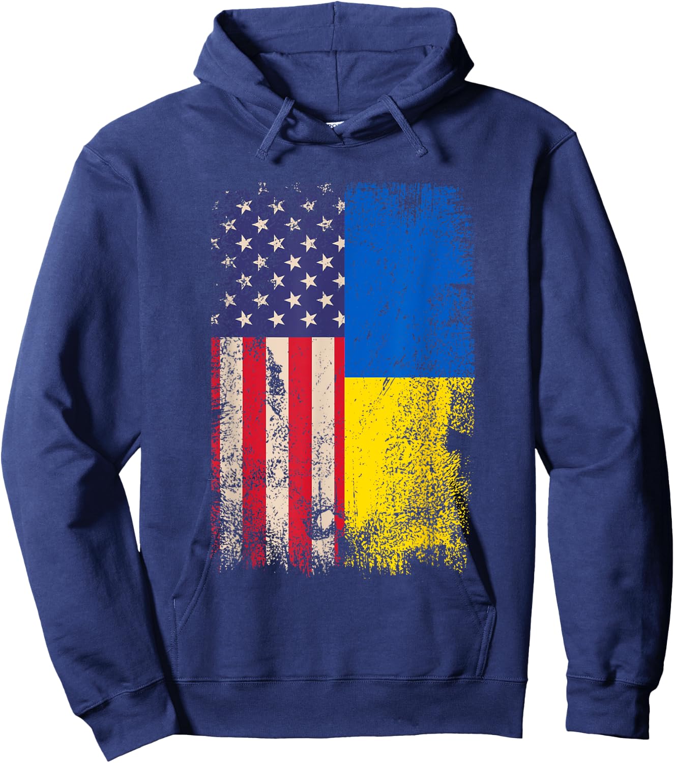 Ukrainian American Flag Ukraine USA Roots Women Men Hoodie - Hoodie | Navy