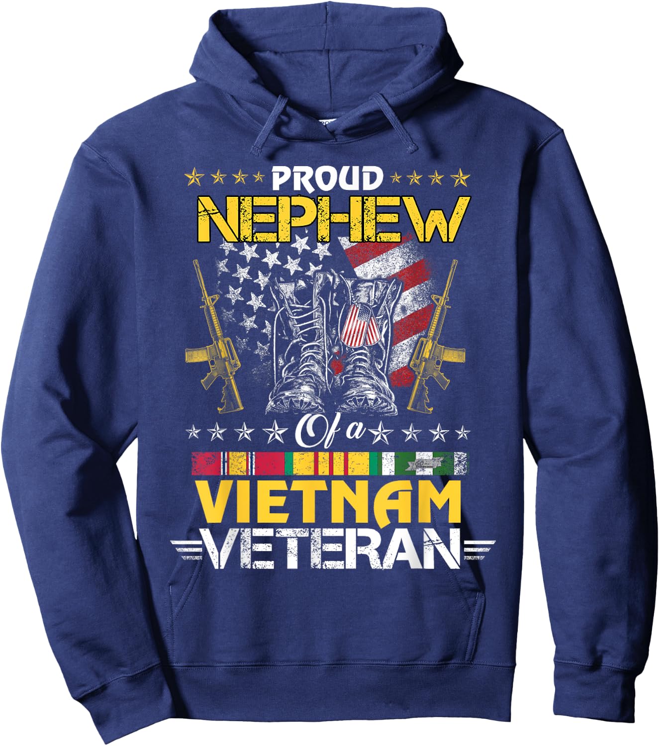 Proud Nephew of A Vietnam Veteran My Uncle Aunt is A Veteran Hoodie - Hoodie | Navy