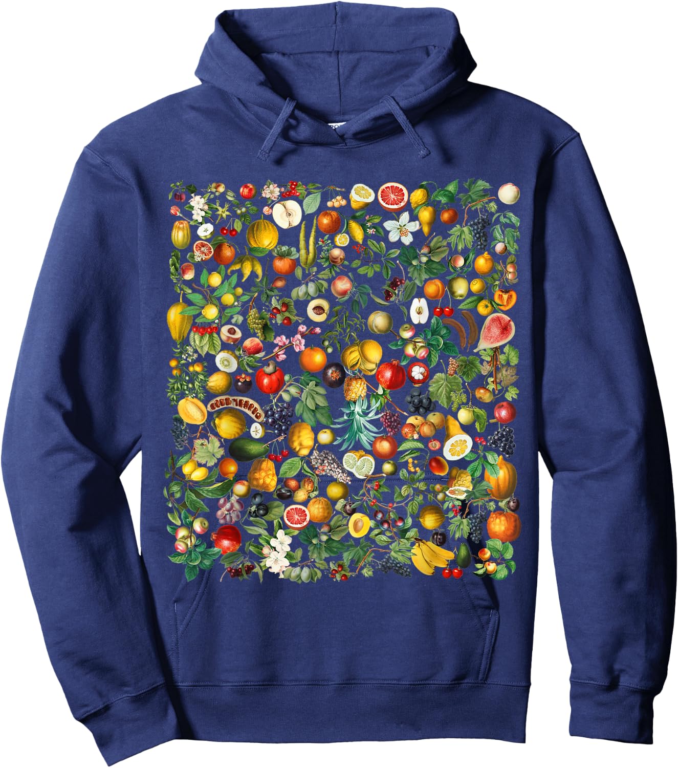 Botanical Fruit and Vegetable, Nature and Food Lovers Hoodie - Hoodie | Navy