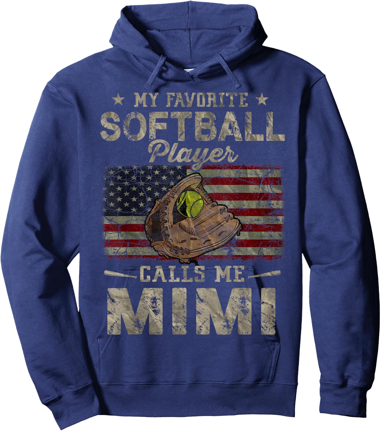 My Favorite Softball Player Calls Me Mimi Mother's Day Hoodie - Hoodie | Navy
