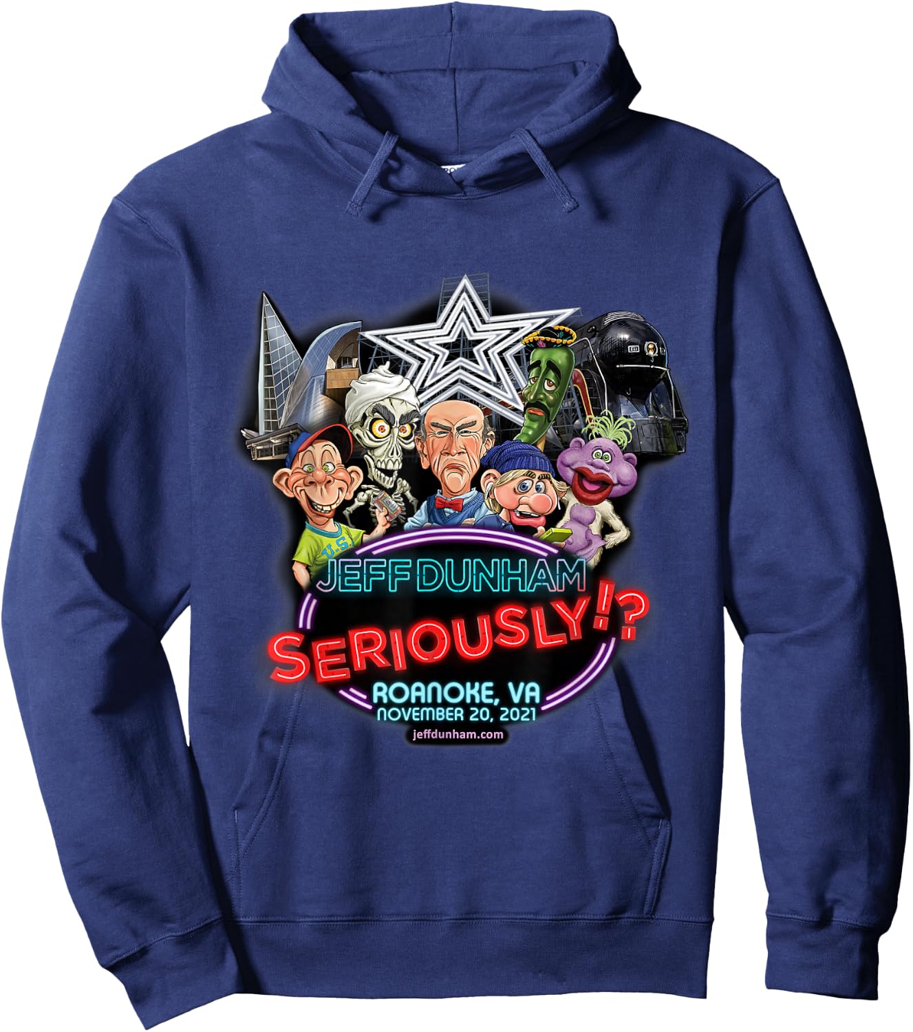Jeff Dunham Roanoke, VA Hoodie - Hoodie | Navy