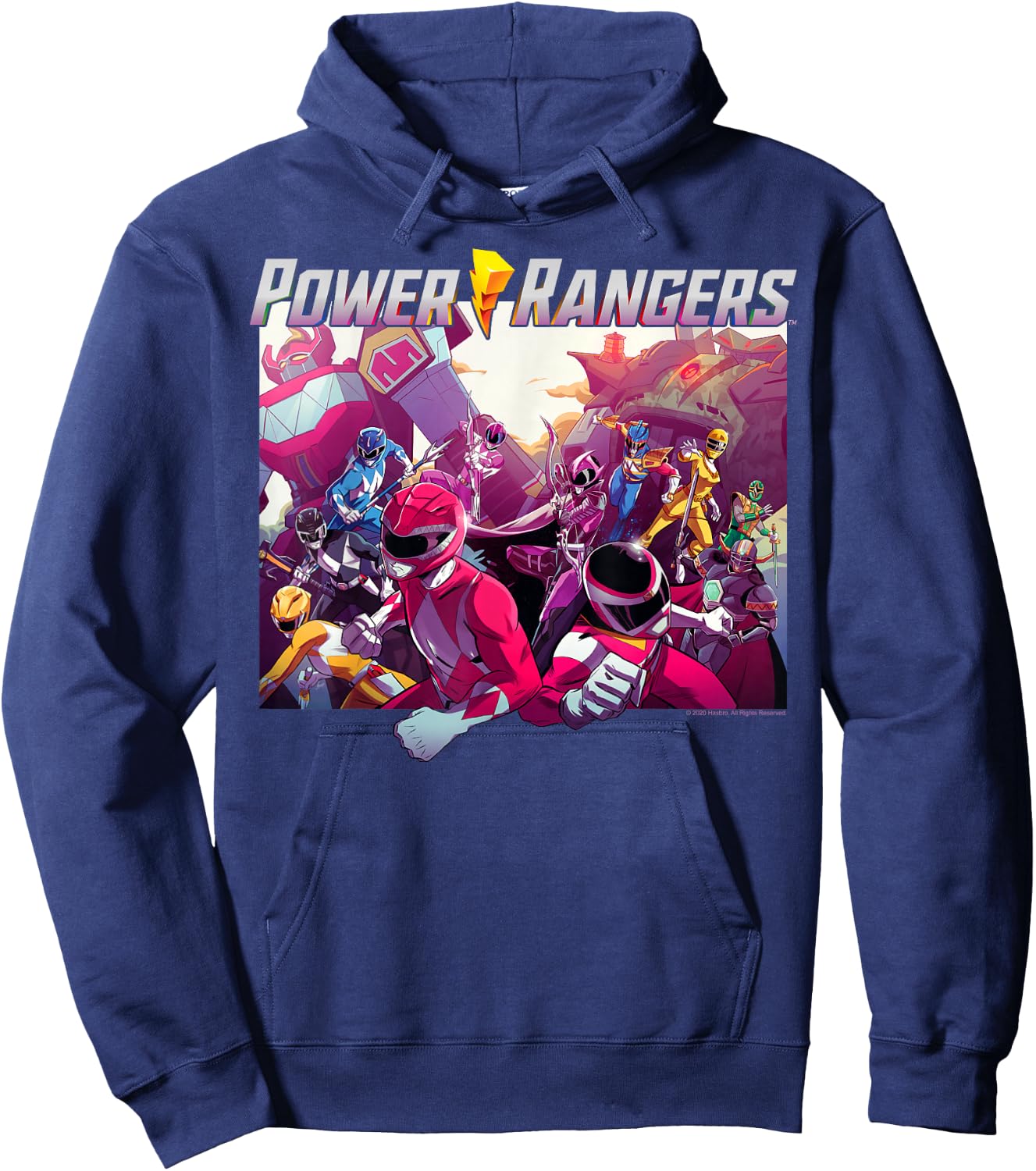 Power Rangers Shattered Grid Comic Team Up Poster Hoodie - Hoodie | Navy
