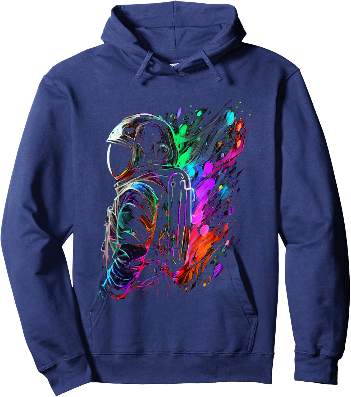 Space Splash Art Colourful Hoodie - Hoodie | Navy