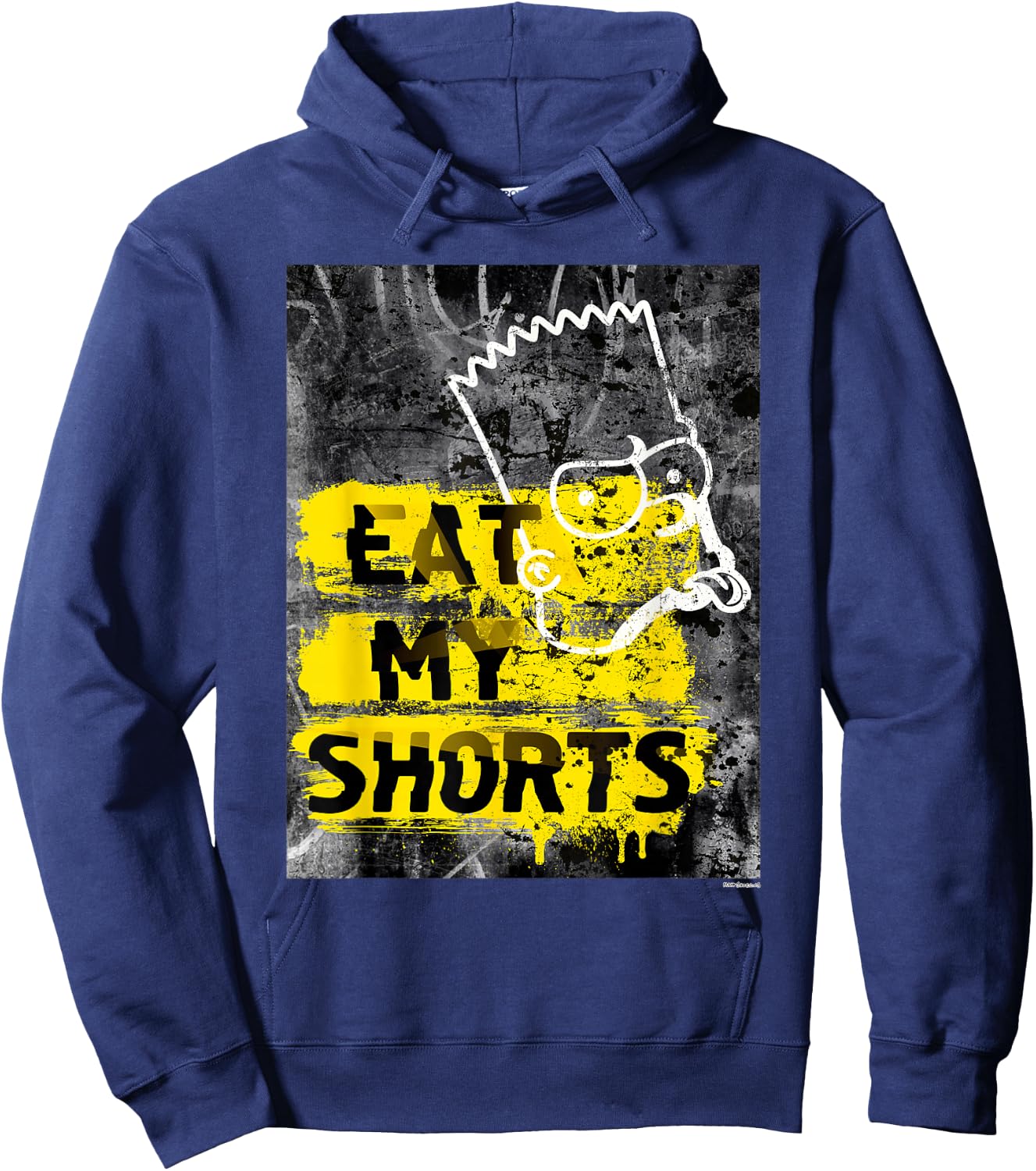 The Simpsons Bart Simpson Eat My Shorts Graffiti Hoodie - Hoodie | Navy