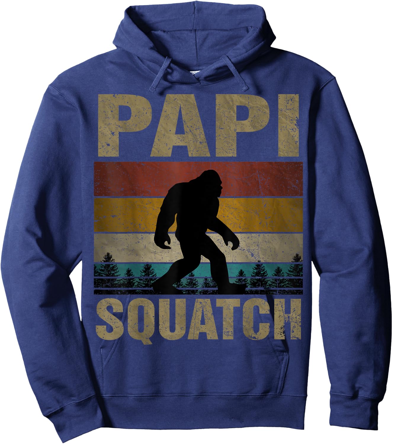 Papi Squatch Bigfoot Papi Sasquatch Yeti Family Hoodie - Hoodie | Navy