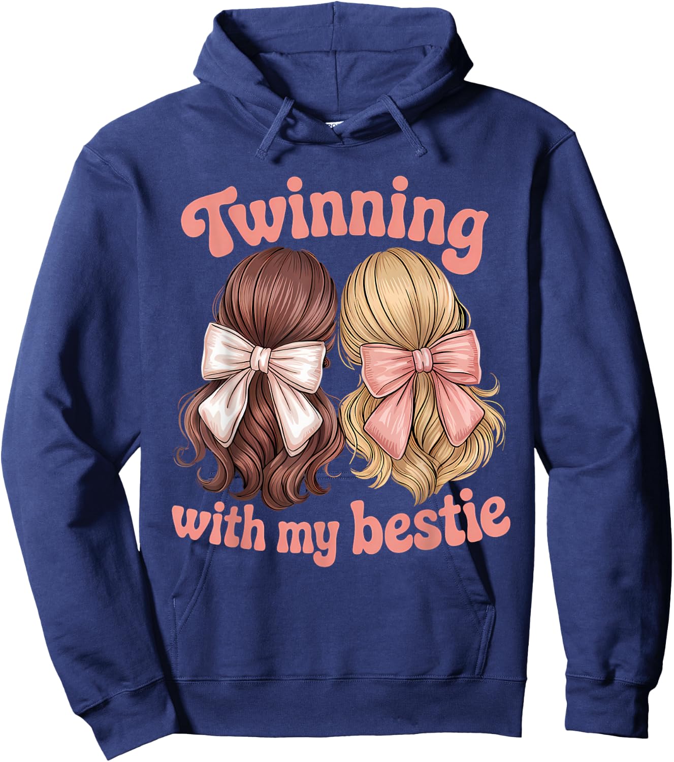 Friends Twinning With My Bestie Twin Matching Twins Friends Hoodie - Hoodie | Navy