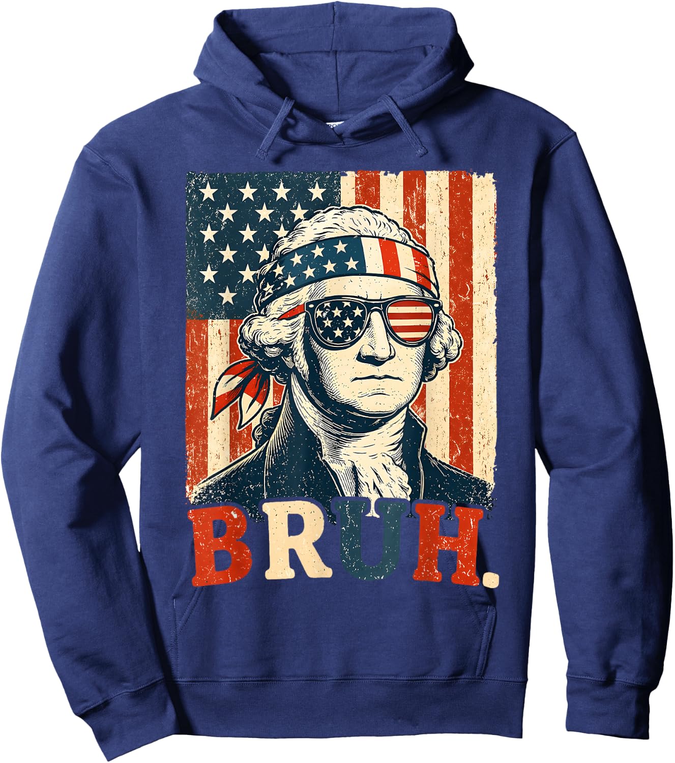 4th of July George Washington Bruh Meme Men Women Kid Hoodie - Hoodie | Navy