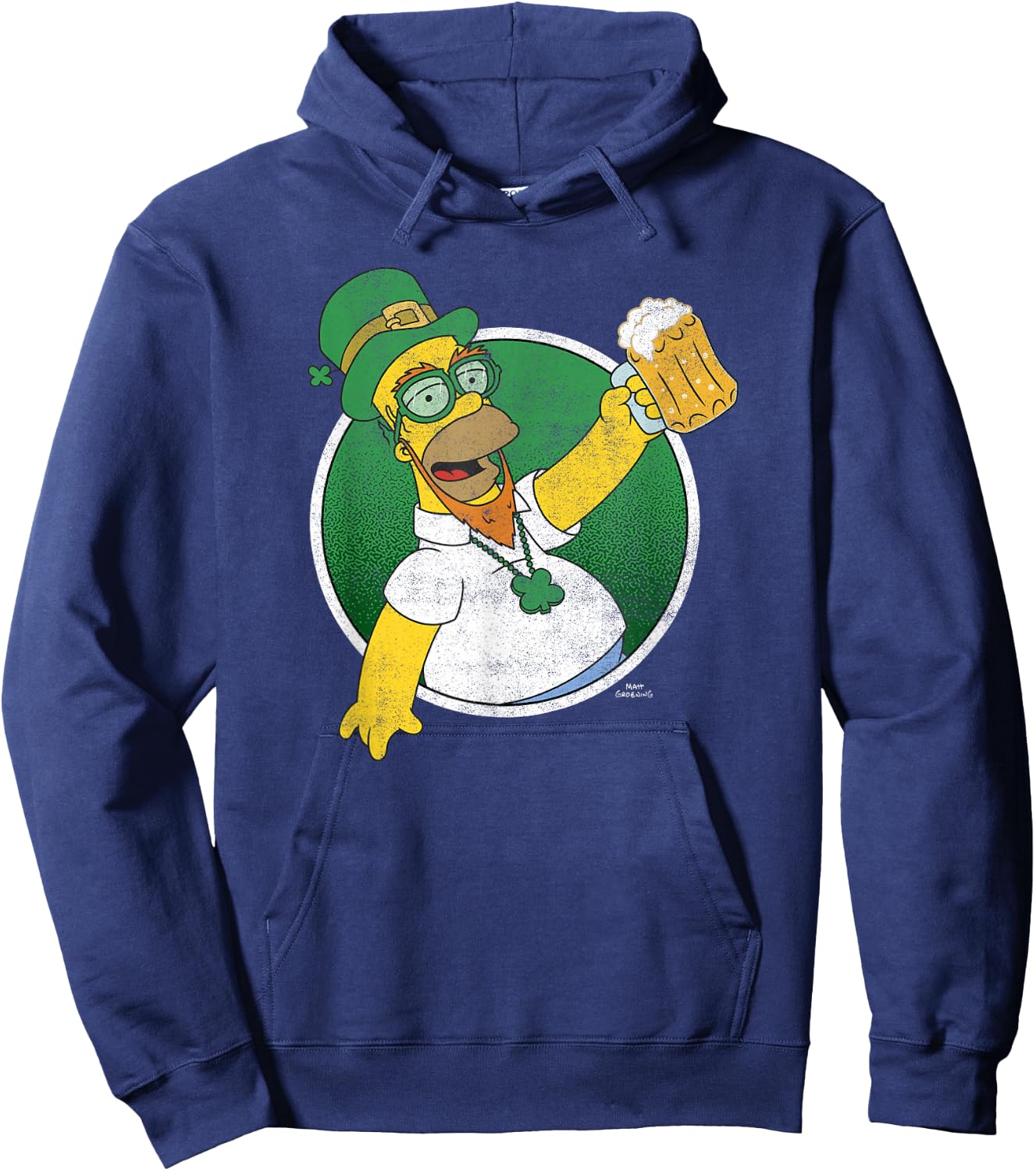The Simpsons St. Patrick's Day Homer Lucky Beer Celebrations Hoodie - Hoodie | Navy