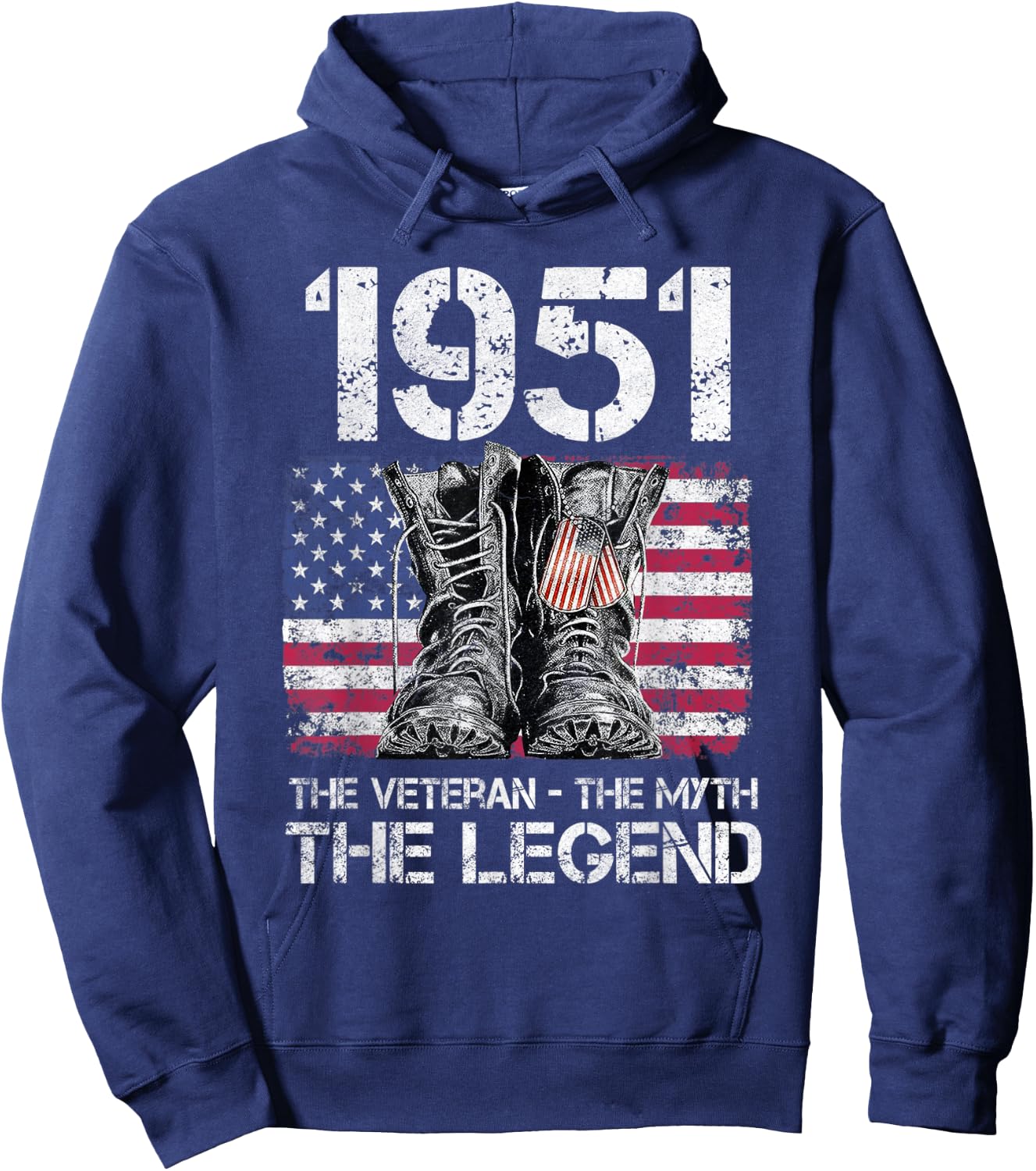 Vintage 1951 Man Myth Legend 71st Birthday Dad Grandpa Hoodie - Hoodie | Navy