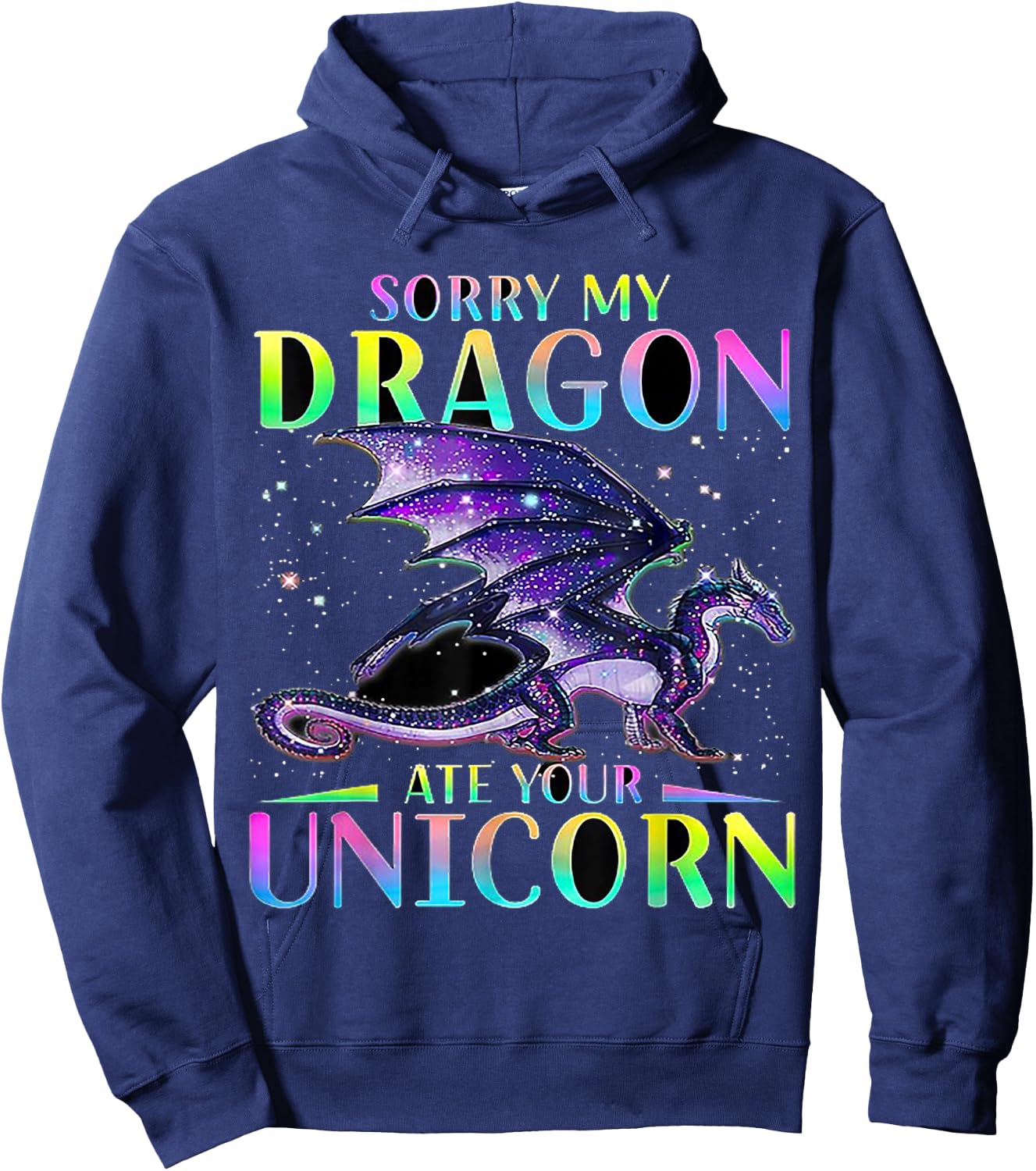 My Dragon Eat Your Unicorn Hoodie - Hoodie | Navy