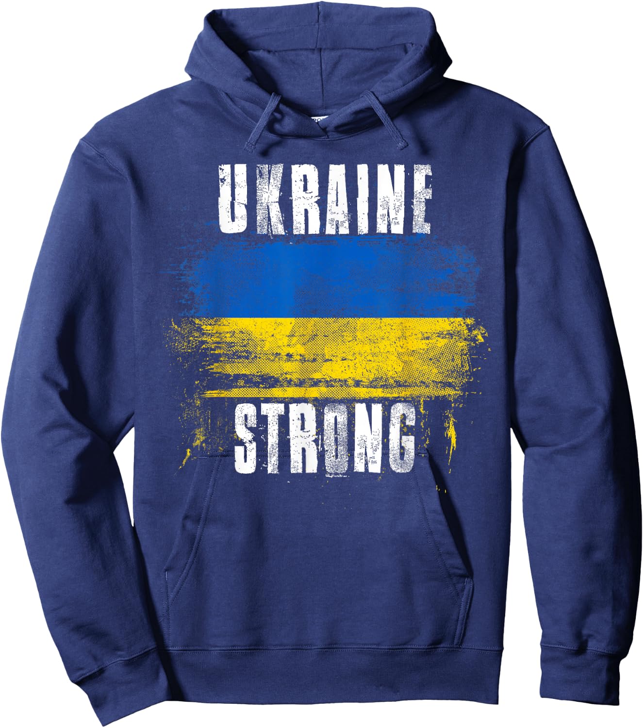 Ukraine Strong Distressed Flag - Ukrainian Pride Hoodie - Hoodie | Navy
