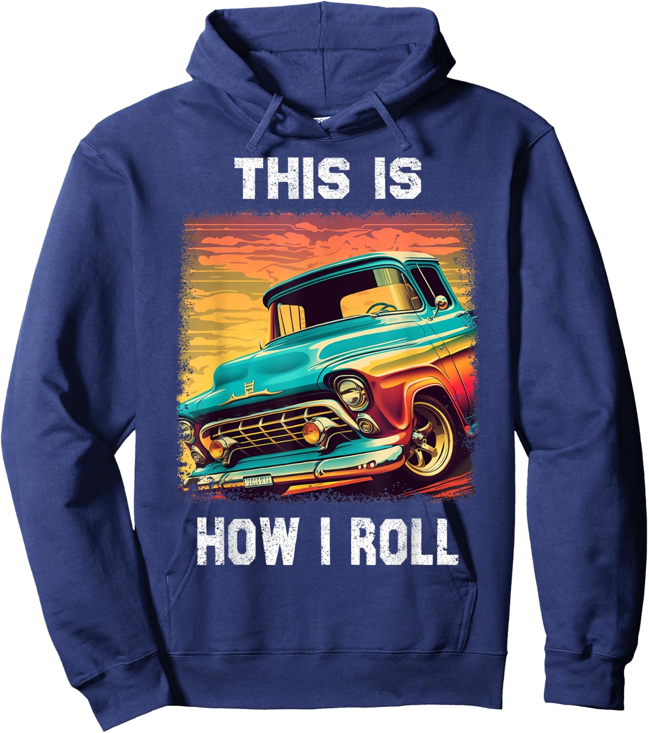 Vintage Classic Old Pickup Truck for Pickup Trucks Lovers Hoodie - Hoodie | Navy
