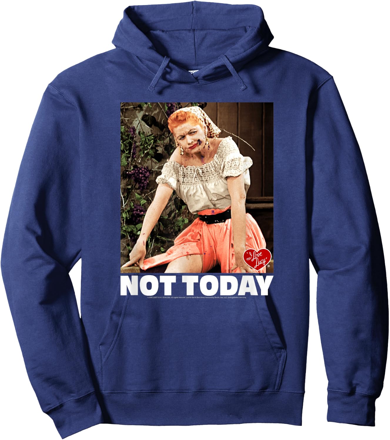 I Love Lucy Not Today Hoodie - Hoodie | Navy