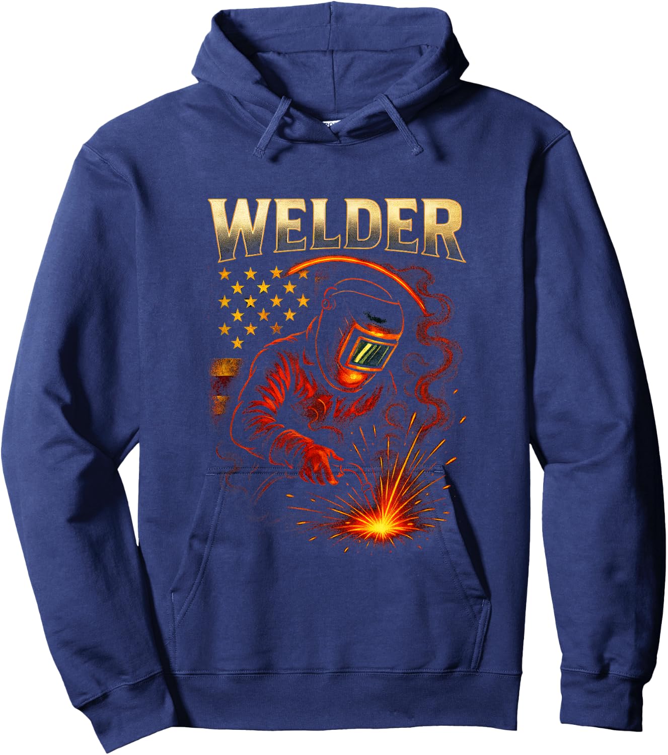 Welder - American Flag Welding Art Hoodie - Hoodie | Navy