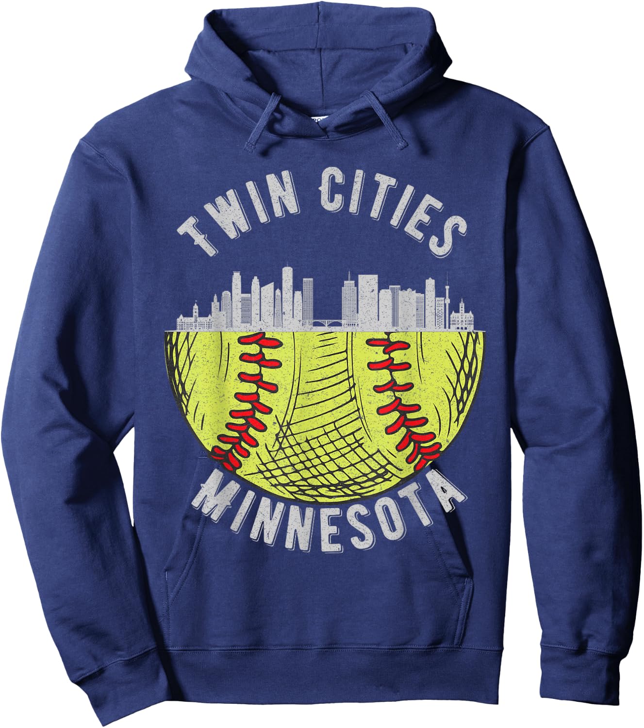 Cool Twin Cities Minnesota MN Softball Skyline St. Paul-MPLS Hoodie - Hoodie | Navy